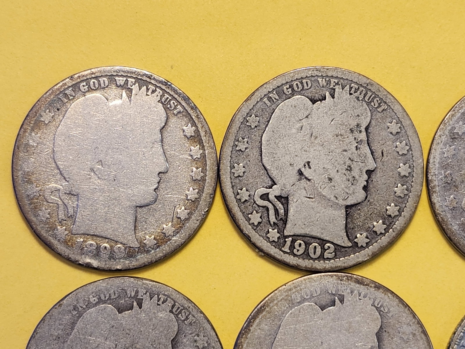 Six Mixed Silver Quarters - 2