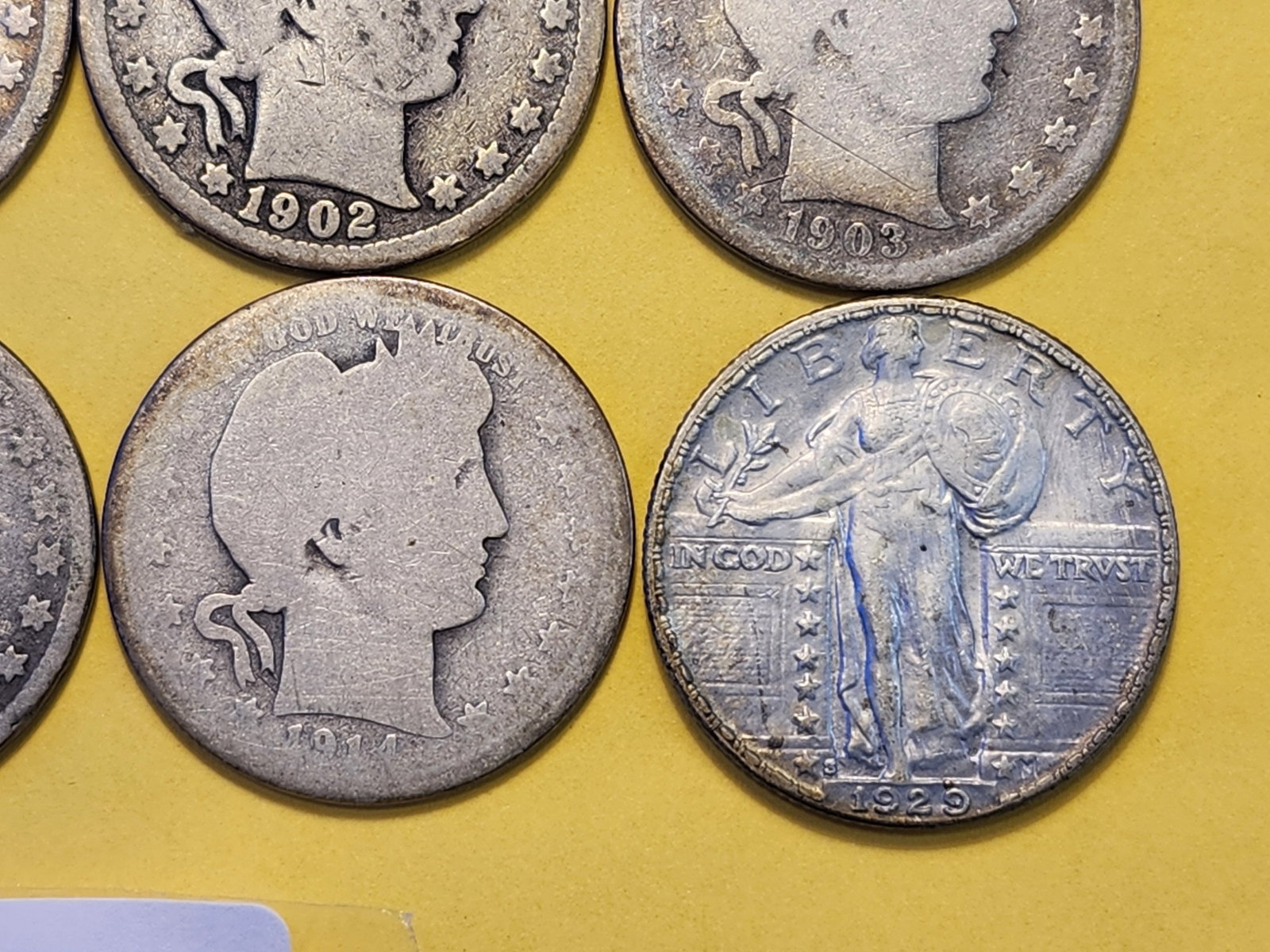 Six Mixed Silver Quarters - 5