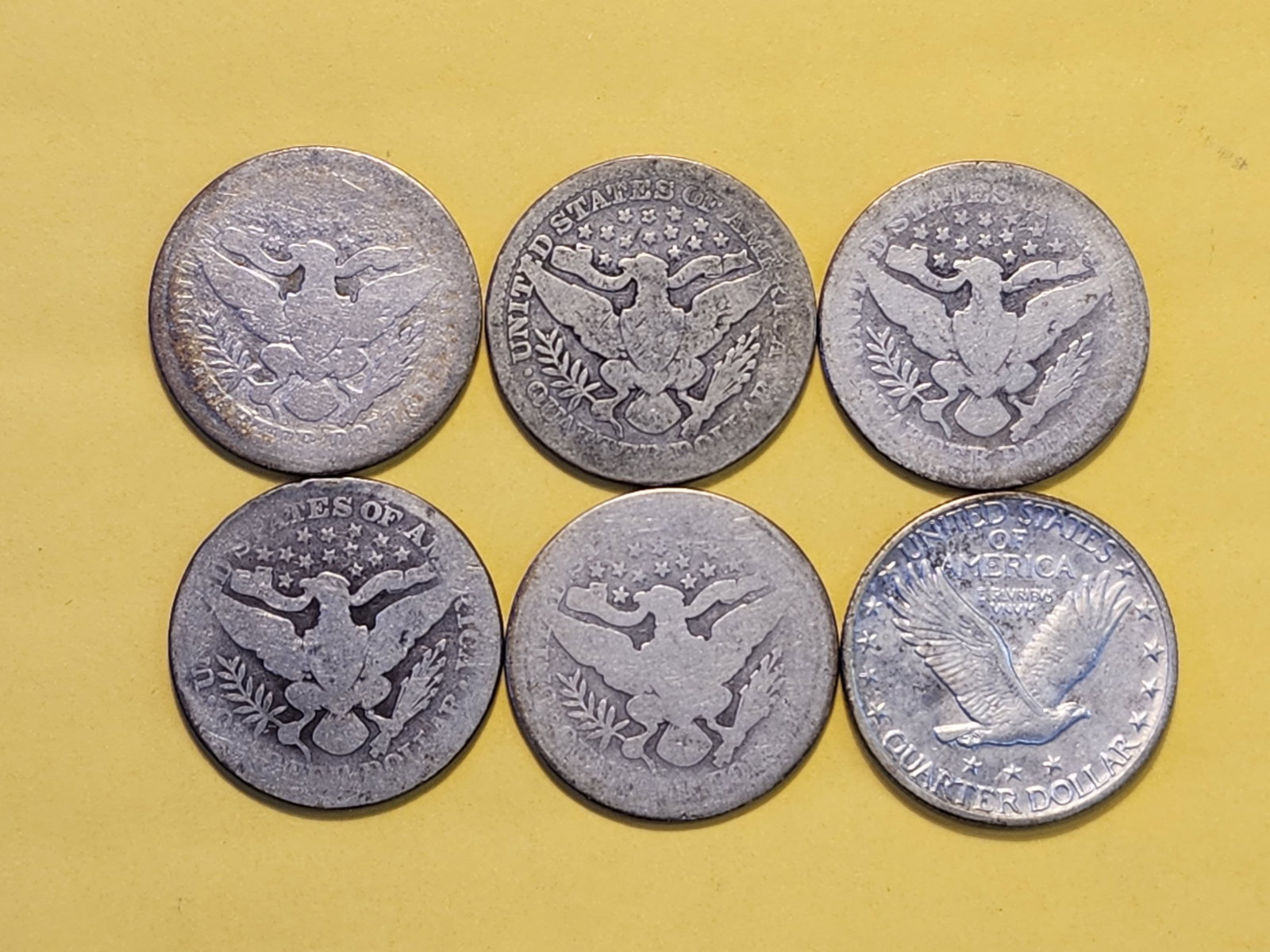 Six Mixed Silver Quarters - 6