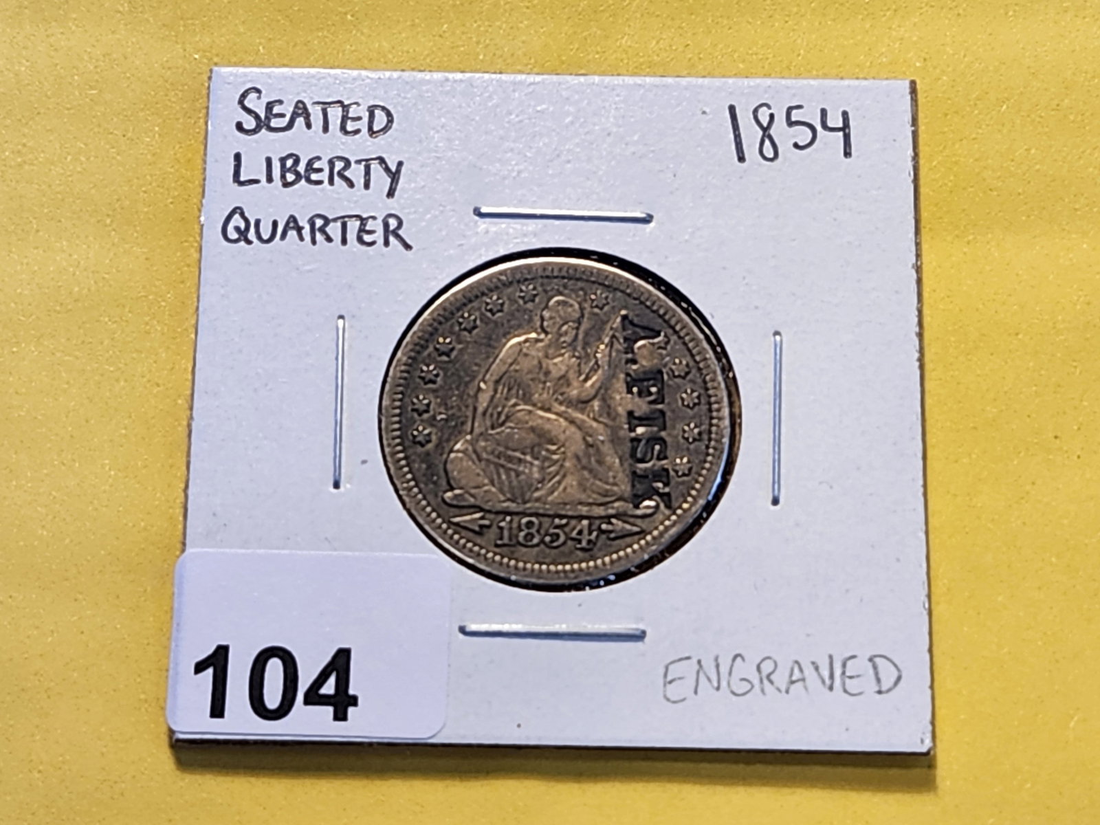 1854 Seated Liberty Silver Quarter - 2