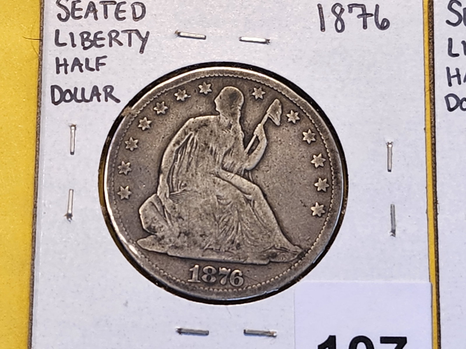 1876 and 1877-S Seated Liberty Silver Half Dollar - 2
