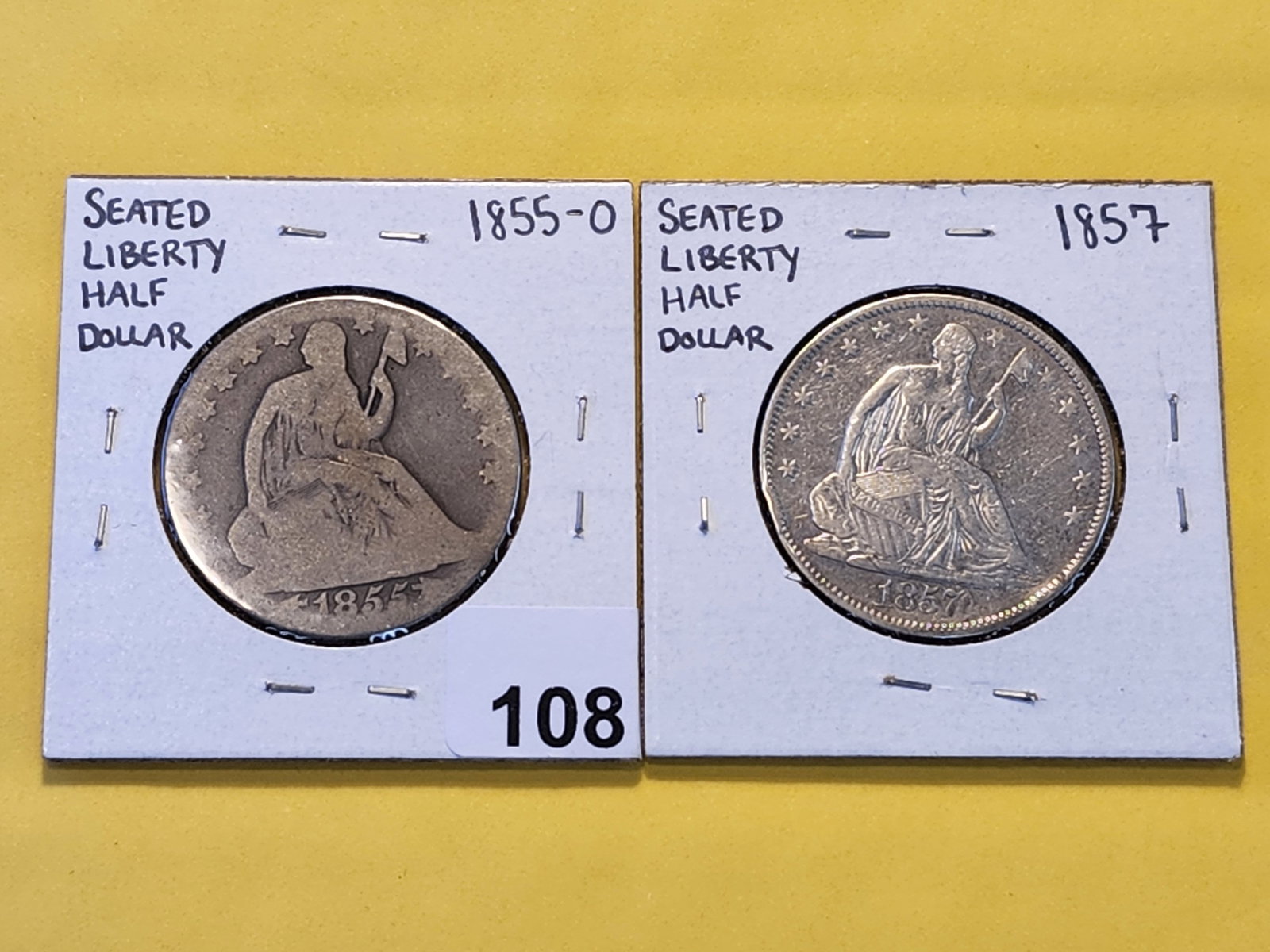 1855-O and 1857 Seated Liberty Silver Half Dollar: Circulated