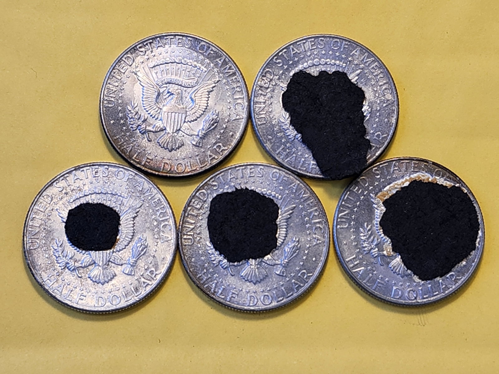 Five Kennedy Silver Half Dollars - 5