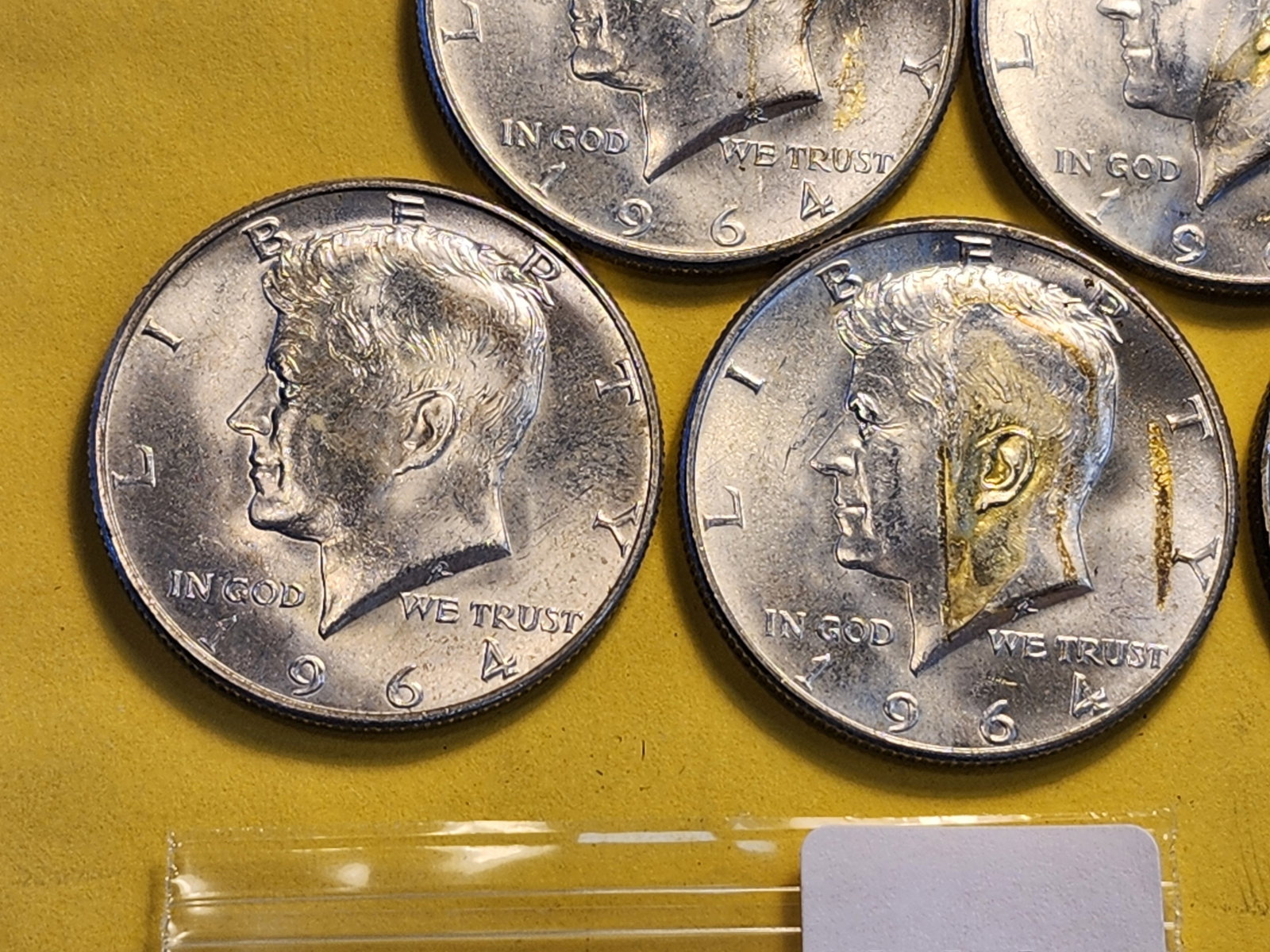Five Kennedy Silver Half Dollars - 3