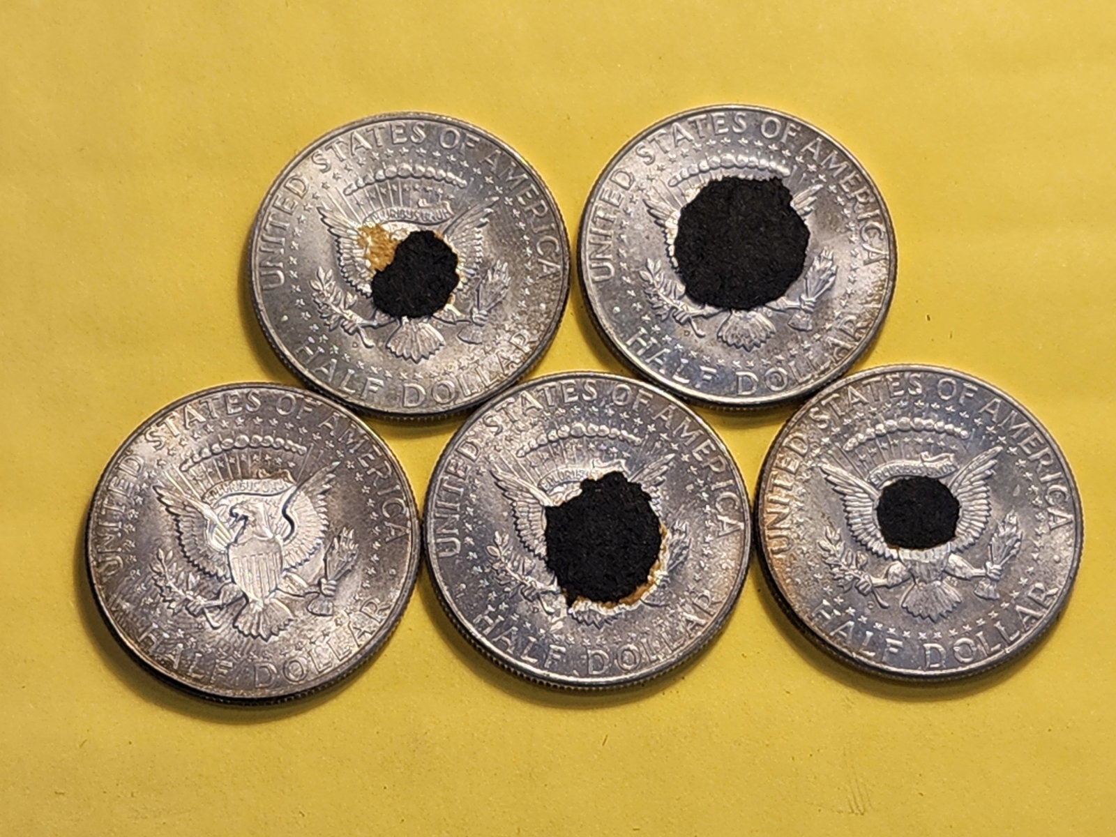 Five Kennedy Silver Half Dollars - 5