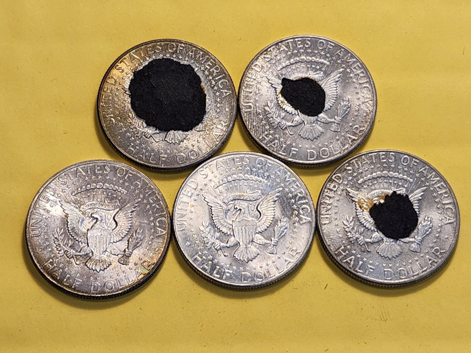 Five Kennedy Silver Half Dollars - 5