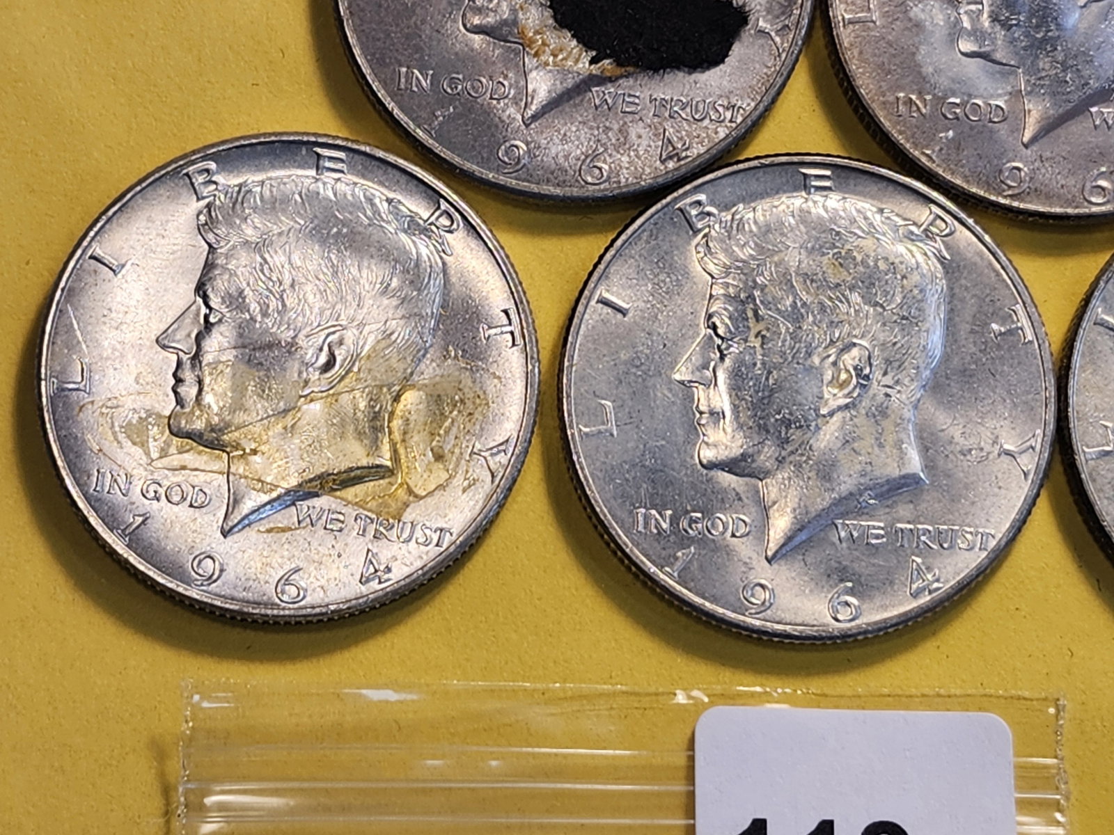 Five Kennedy Silver Half Dollars - 3
