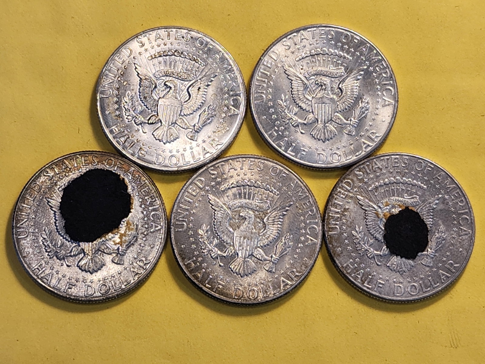 Five Kennedy Silver Half Dollars - 5