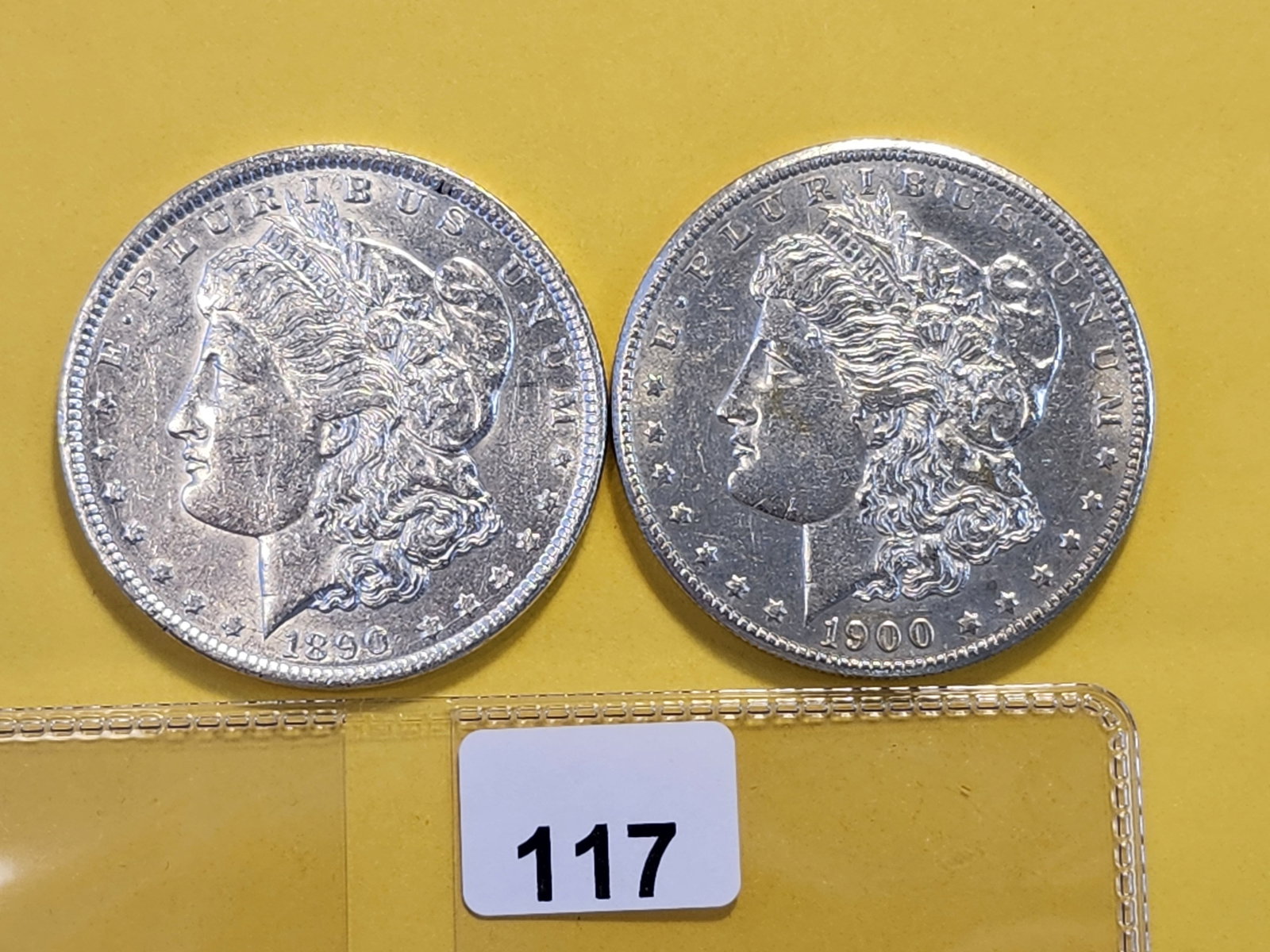 Two Brilliant About Uncirculated Plus Morgan Silver Dollars (1 of 6)