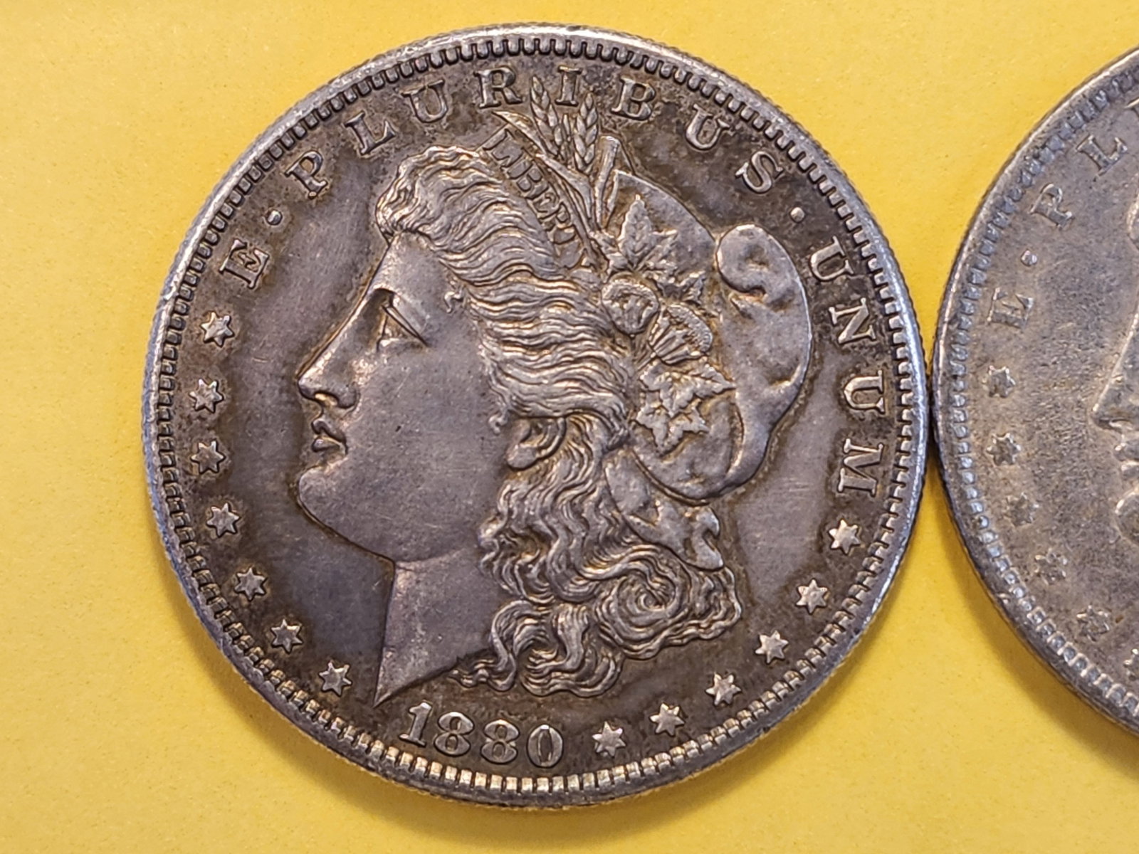 Two About Uncirculated Plus Morgan Silver Dollars - 2