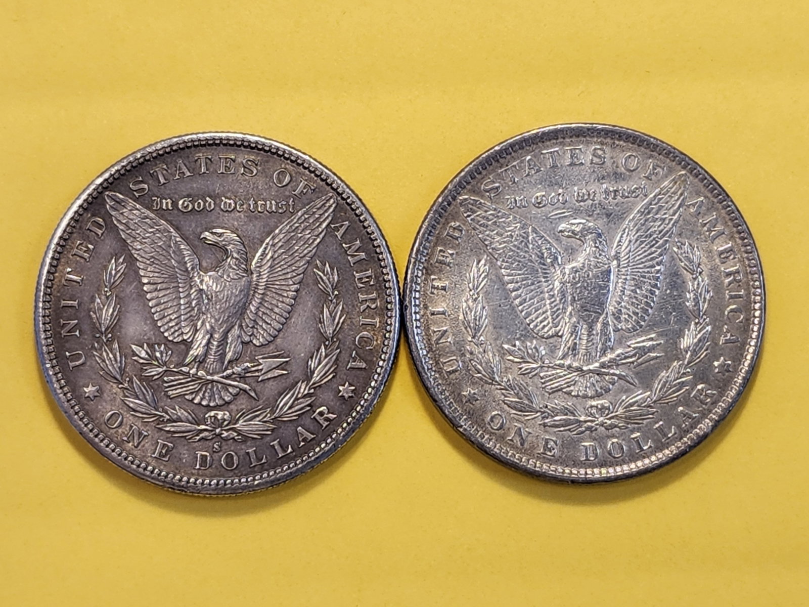 Two About Uncirculated Plus Morgan Silver Dollars - 6
