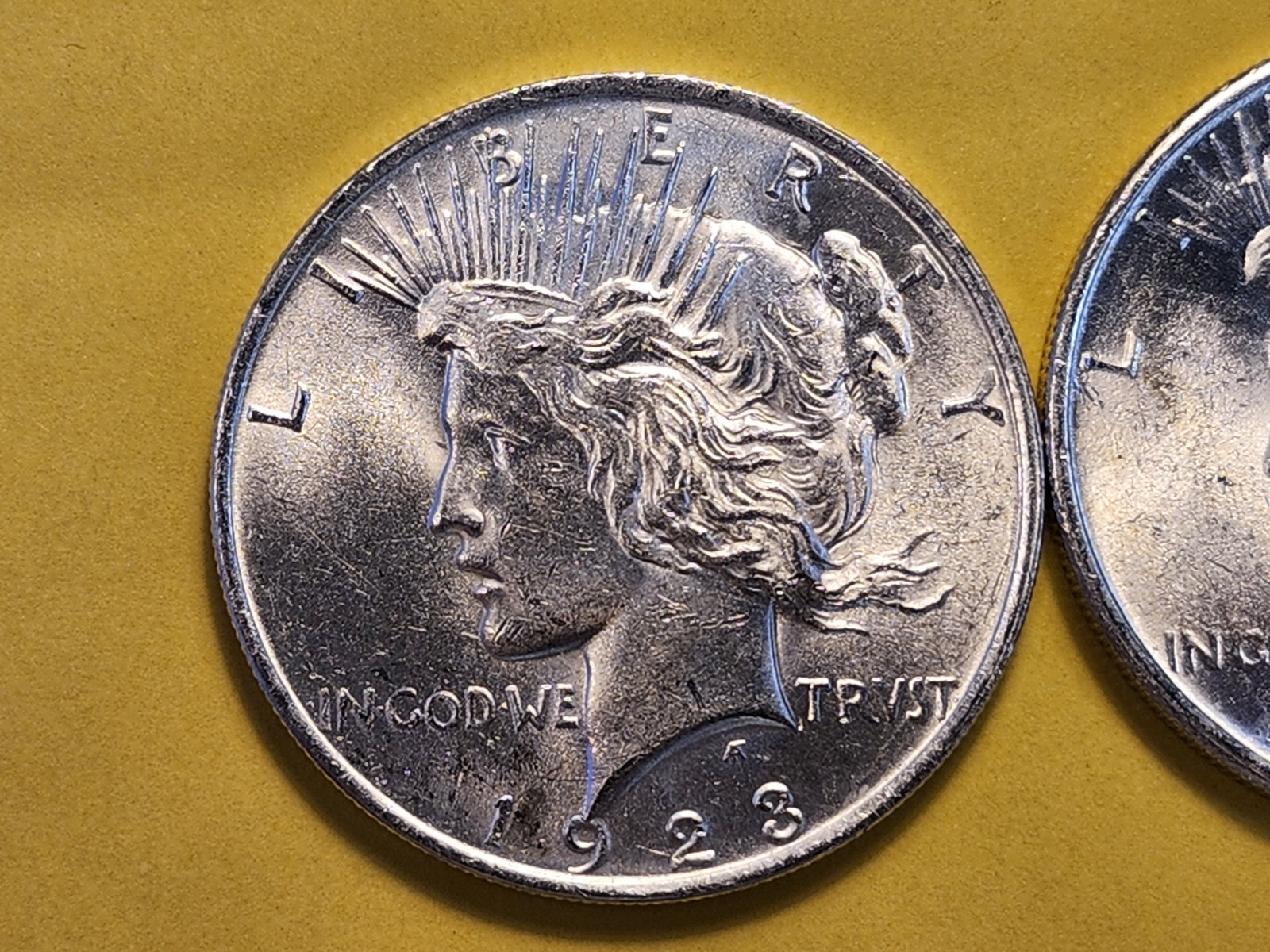 Two Brilliant About Uncirculated Plus Silver Peace Dollars - 2