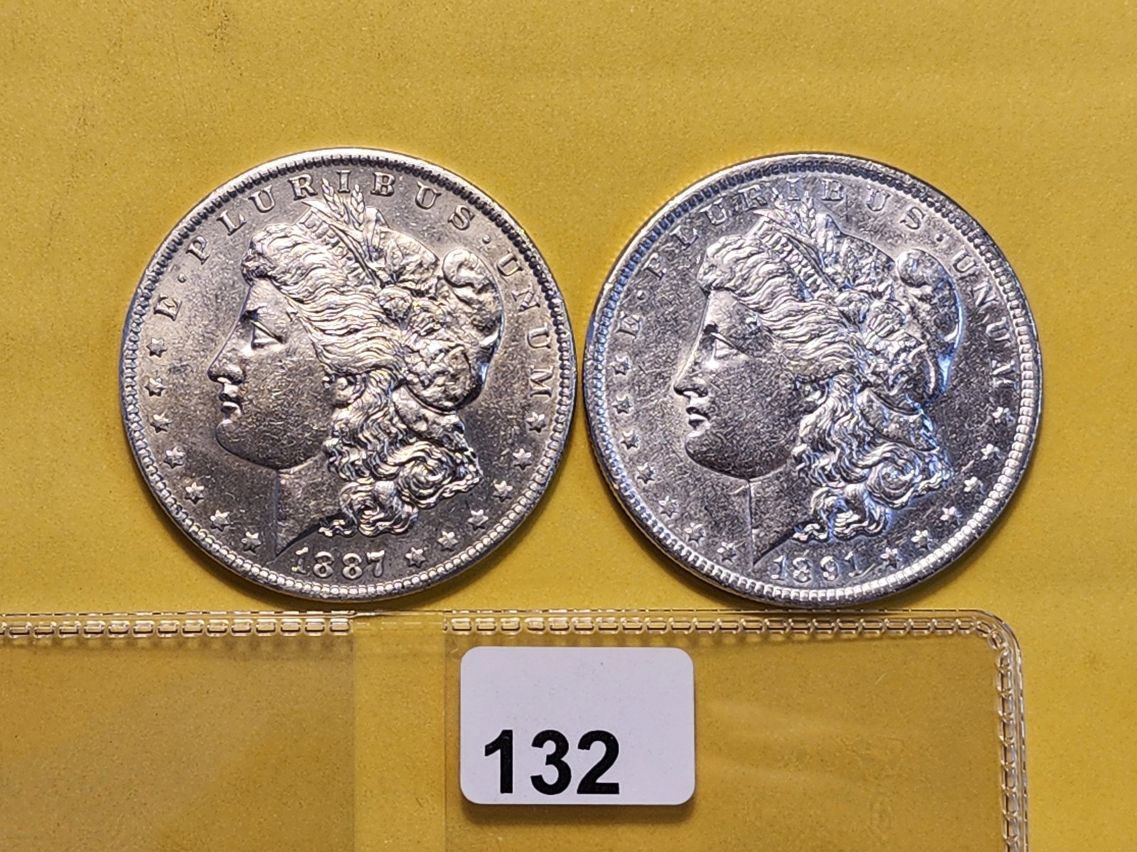 Two Brilliant About Uncirculated Plus Morgan Silver Dollars (1 of 6)