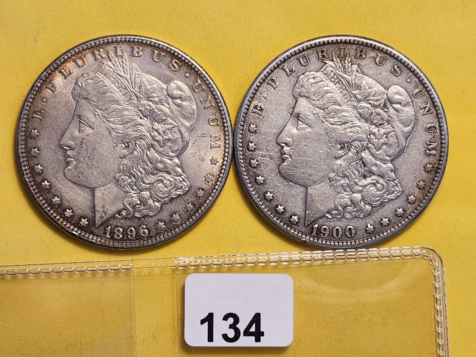 Two About Uncirculated Morgan Silver Dollars (1 of 6)