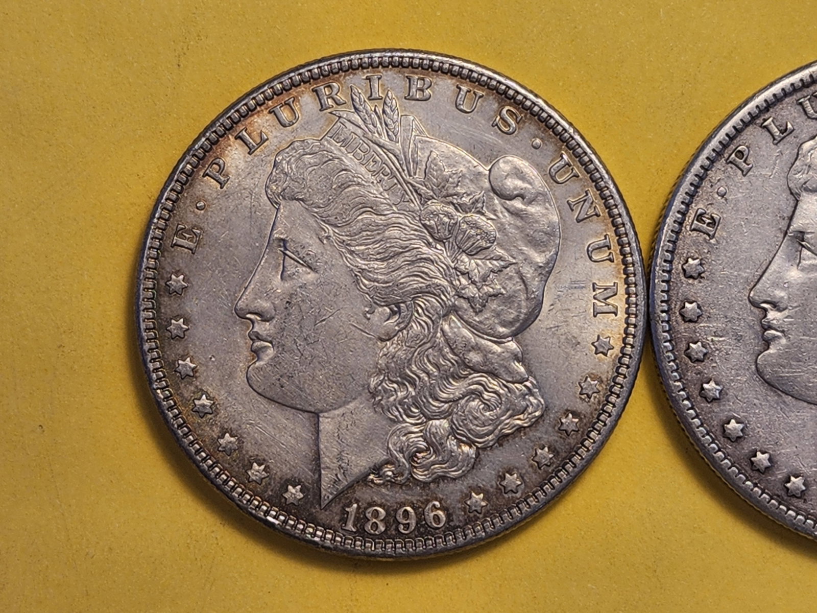 Two About Uncirculated Morgan Silver Dollars - 2