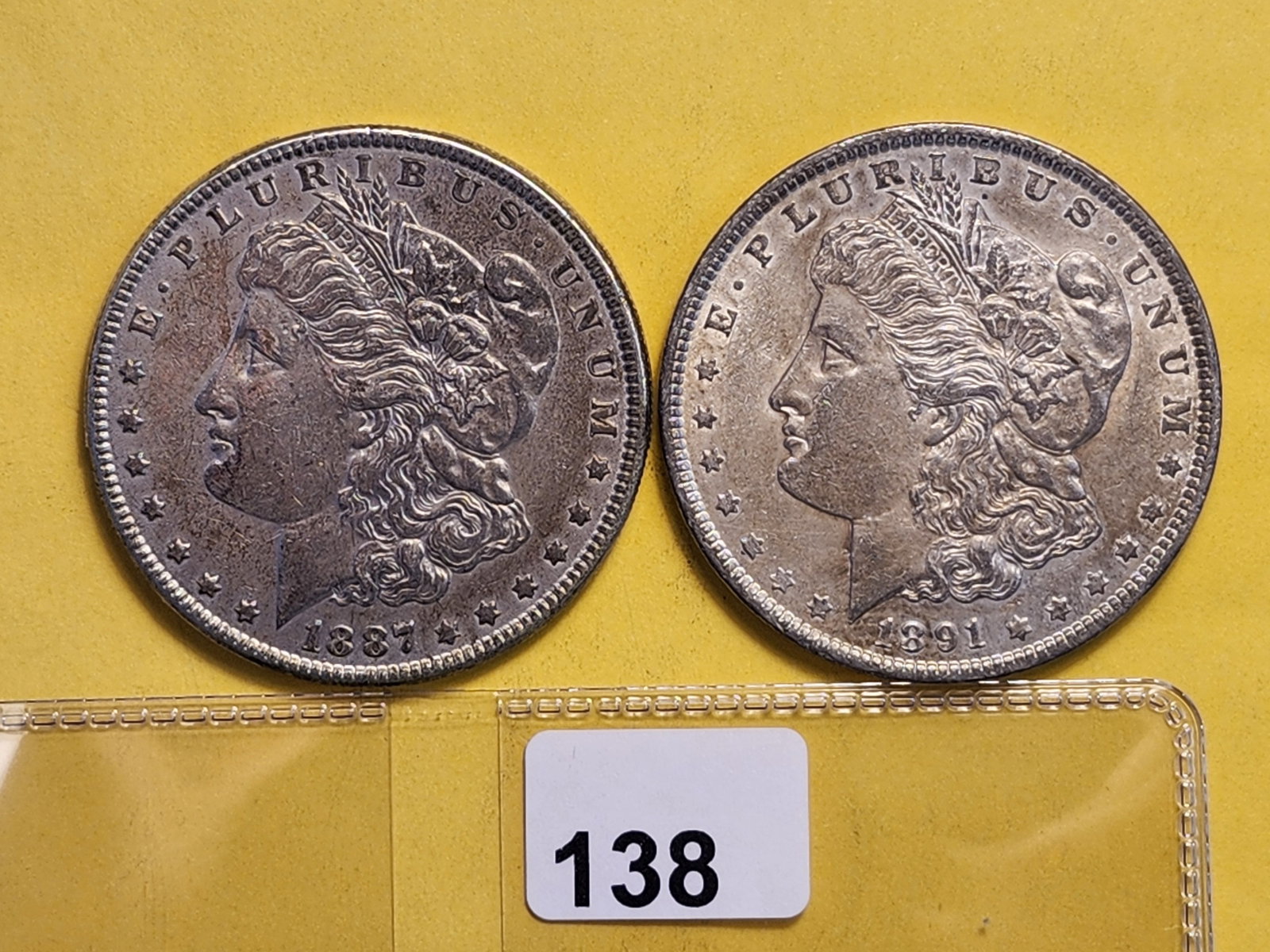 Two About Uncirculated Morgan Silver Dollars (1 of 6)