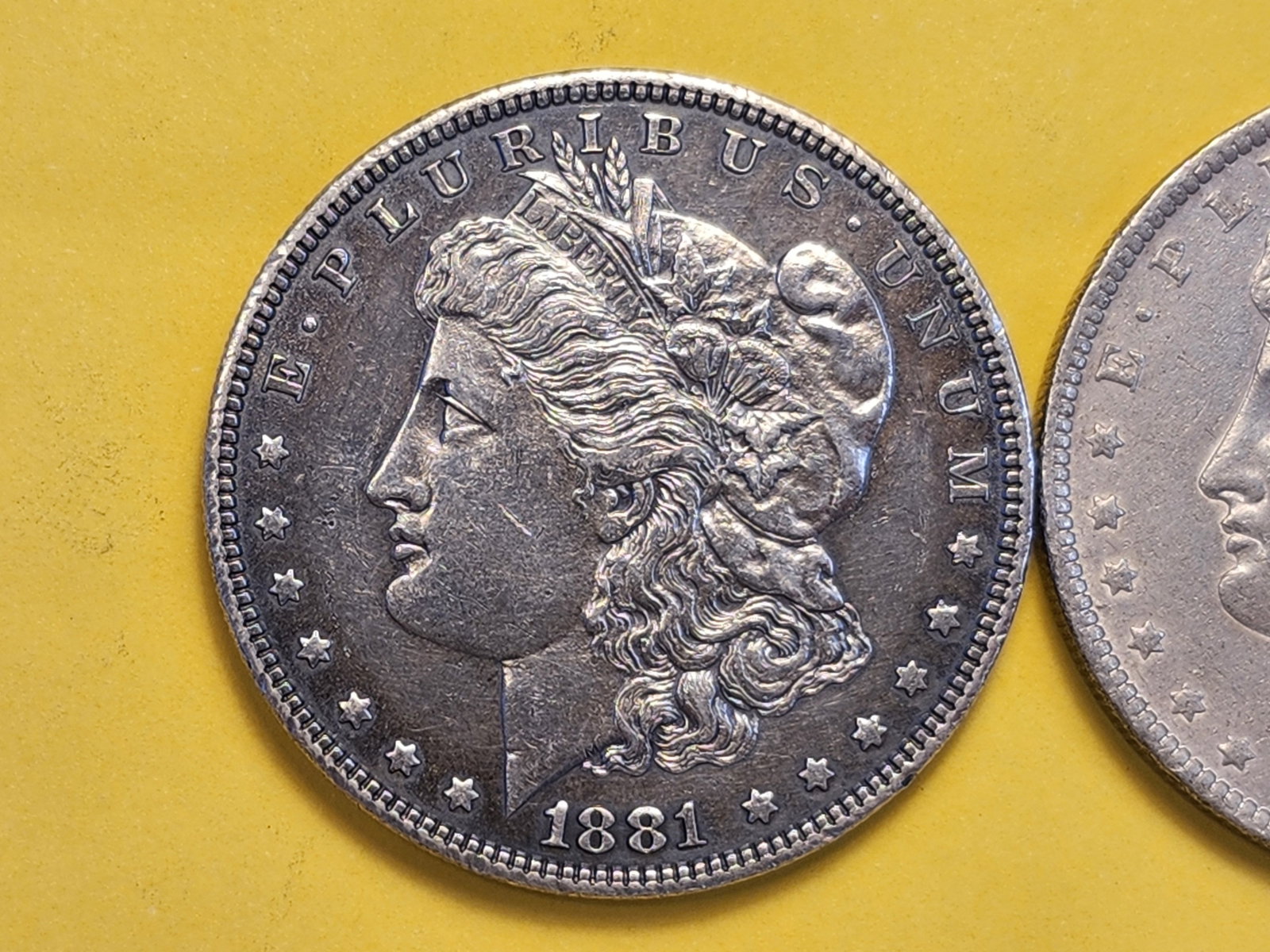 Two About Uncirculated Plus Morgan Silver Dollars - 2