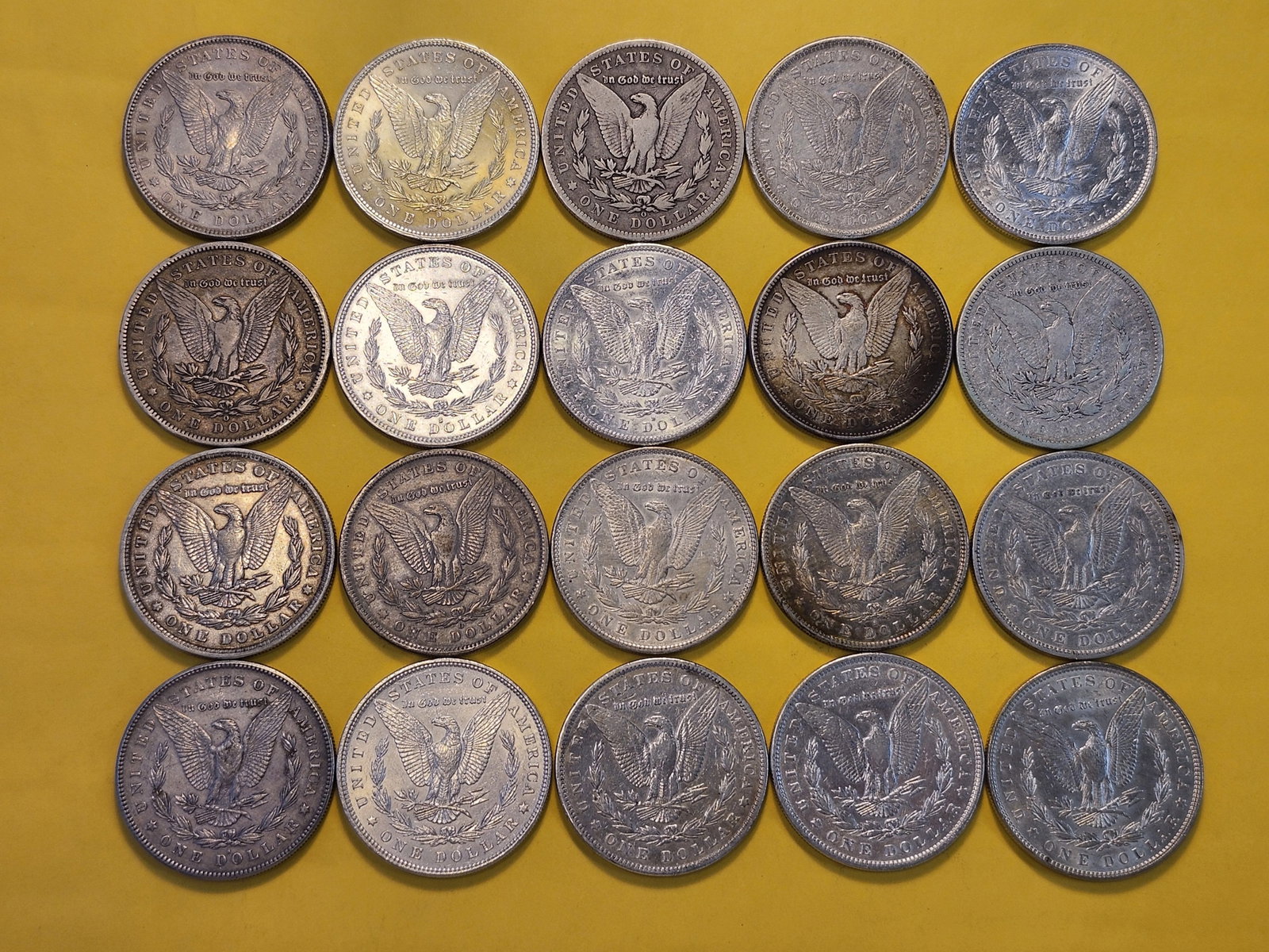 **FULL ROLL** Twenty Morgan Silver Dollars - 6