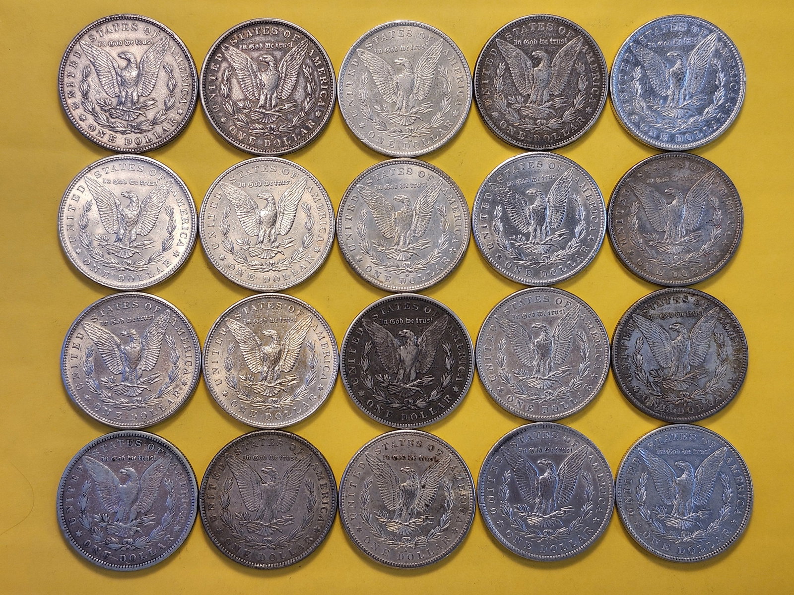 **FULL ROLL** Twenty Morgan Silver Dollars - 6