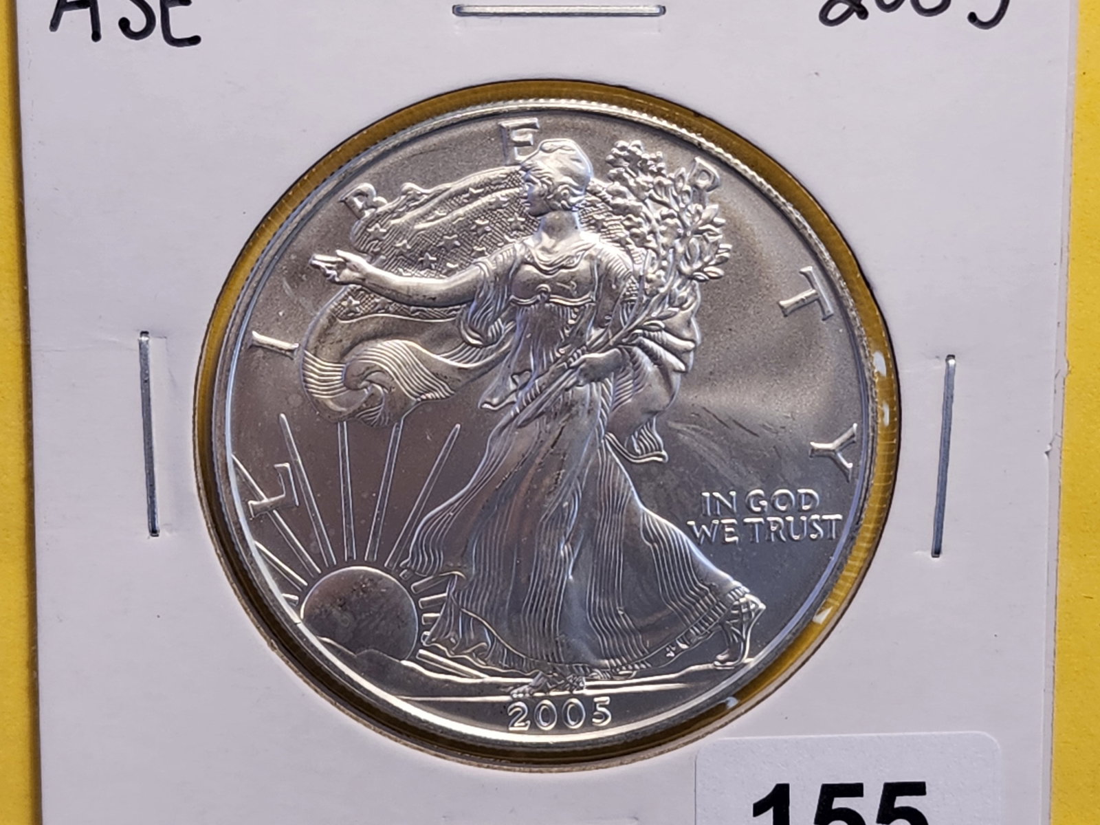 GEM Brilliant Uncirculated 2005 American Silver Eagle: Roll Fresh