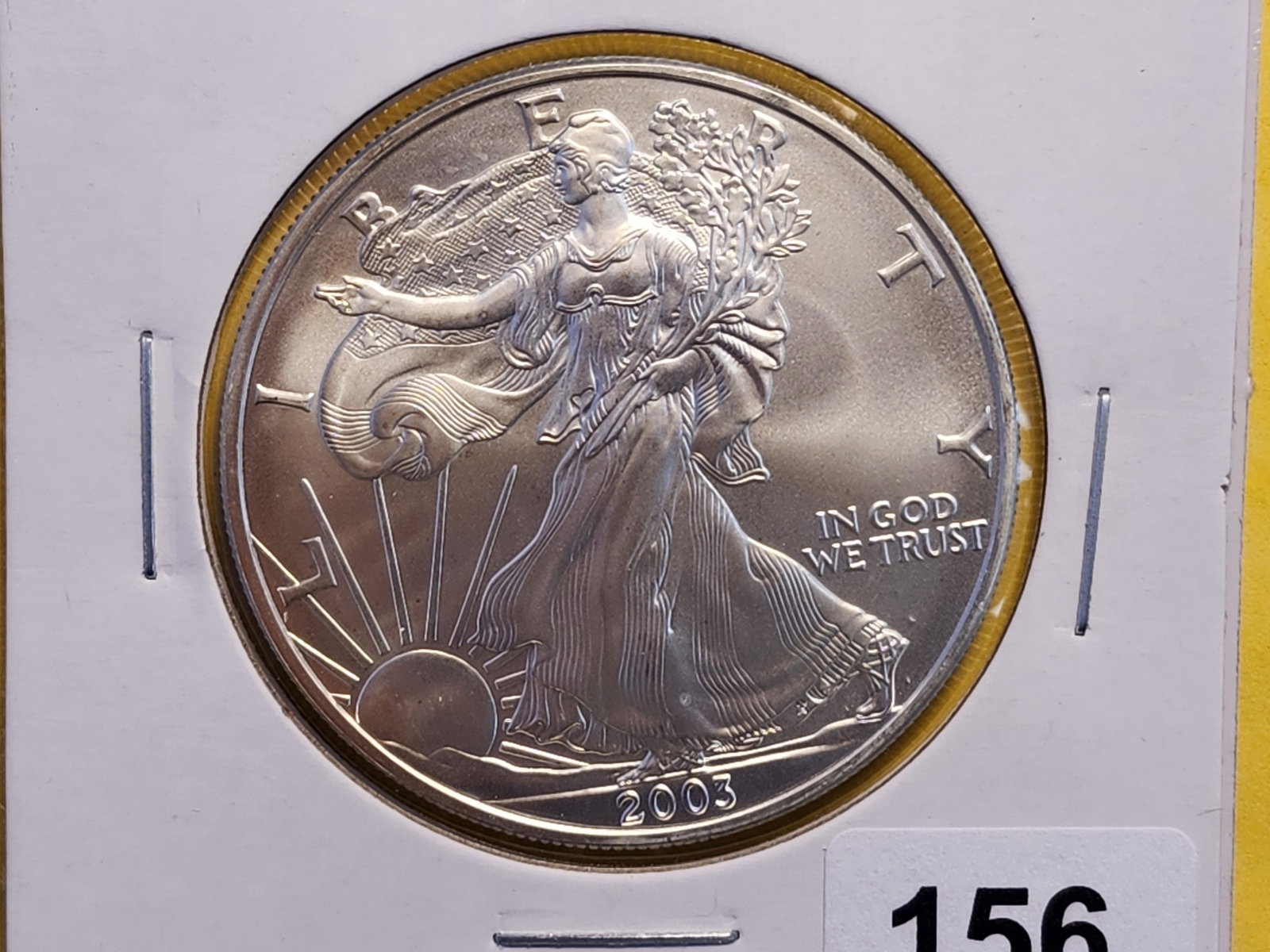 GEM Brilliant Uncirculated 2003 American Silver Eagle: Roll Fresh
