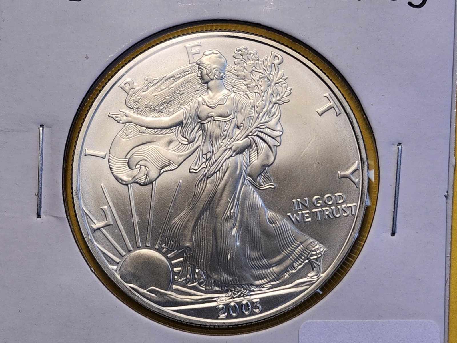 GEM Brilliant Uncirculated 2003 American Silver Eagle: Roll Fresh