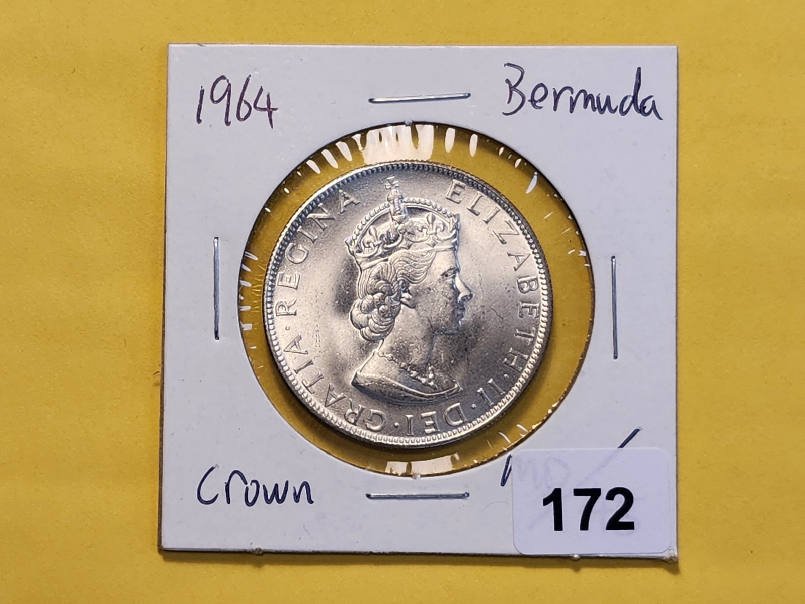 Brilliant About Uncirculated 1964 Bermuda Silver Crown - 2