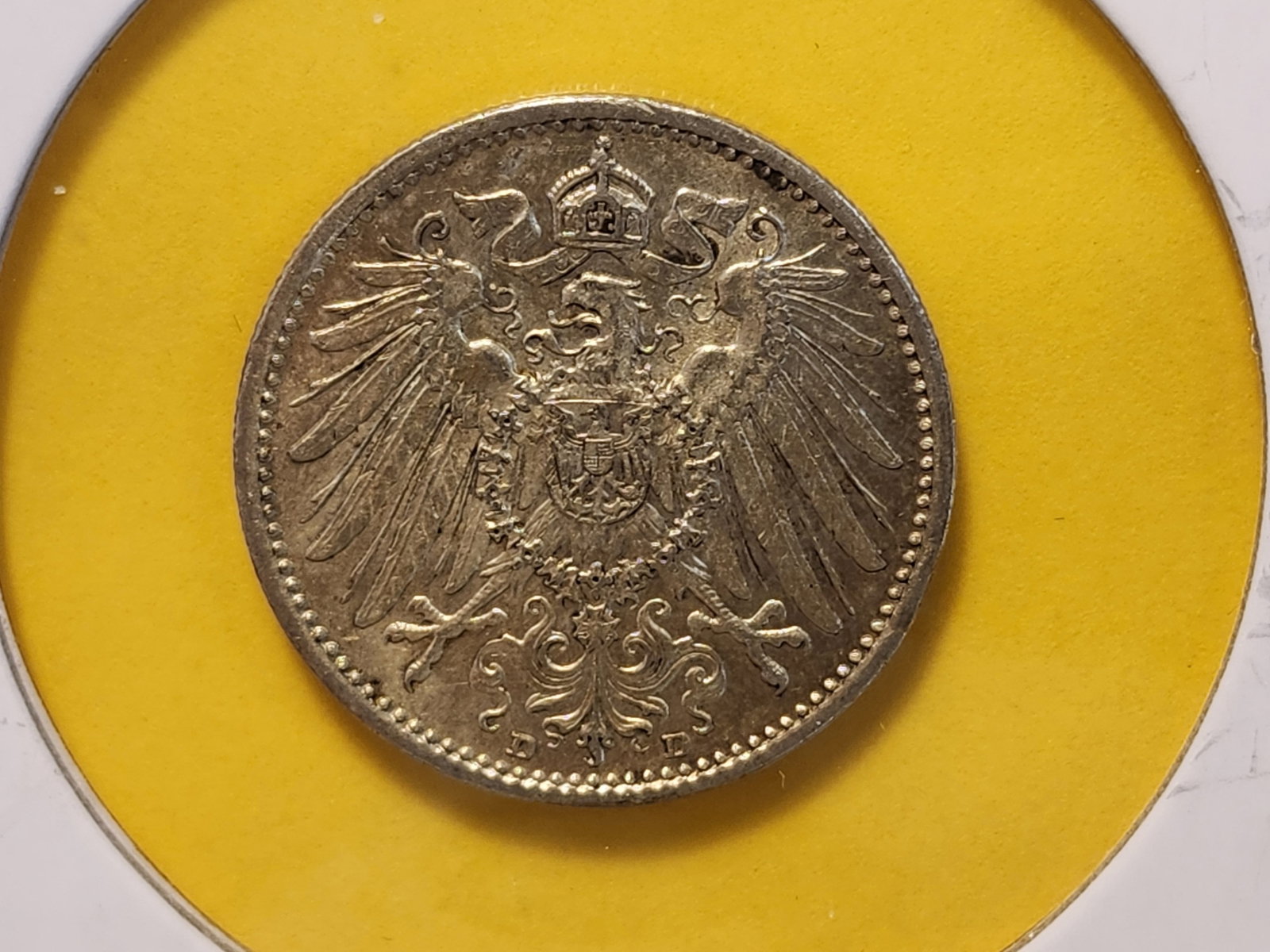 1914 German Silver Mark in About Uncirculated: KM# 14