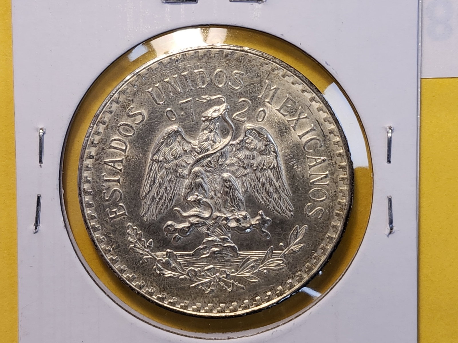 1932 Mexico Silver Peso in About Uncirculated - 4
