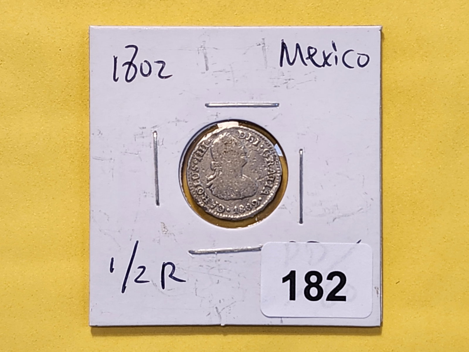 1802 Mexico Silver One-Half Real in Fine - 2