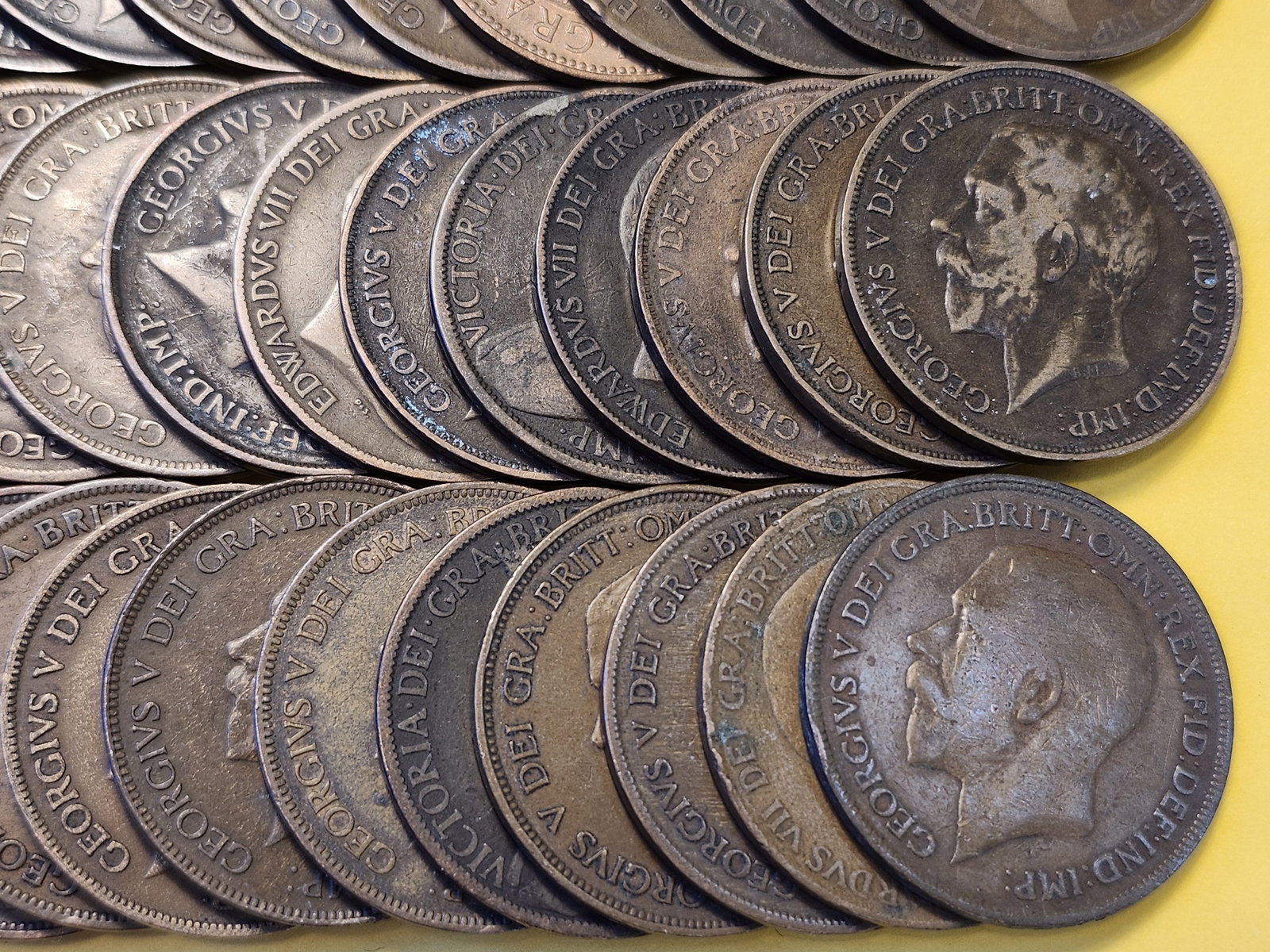 Fifty-One Great Britain Copper Pennies - 2
