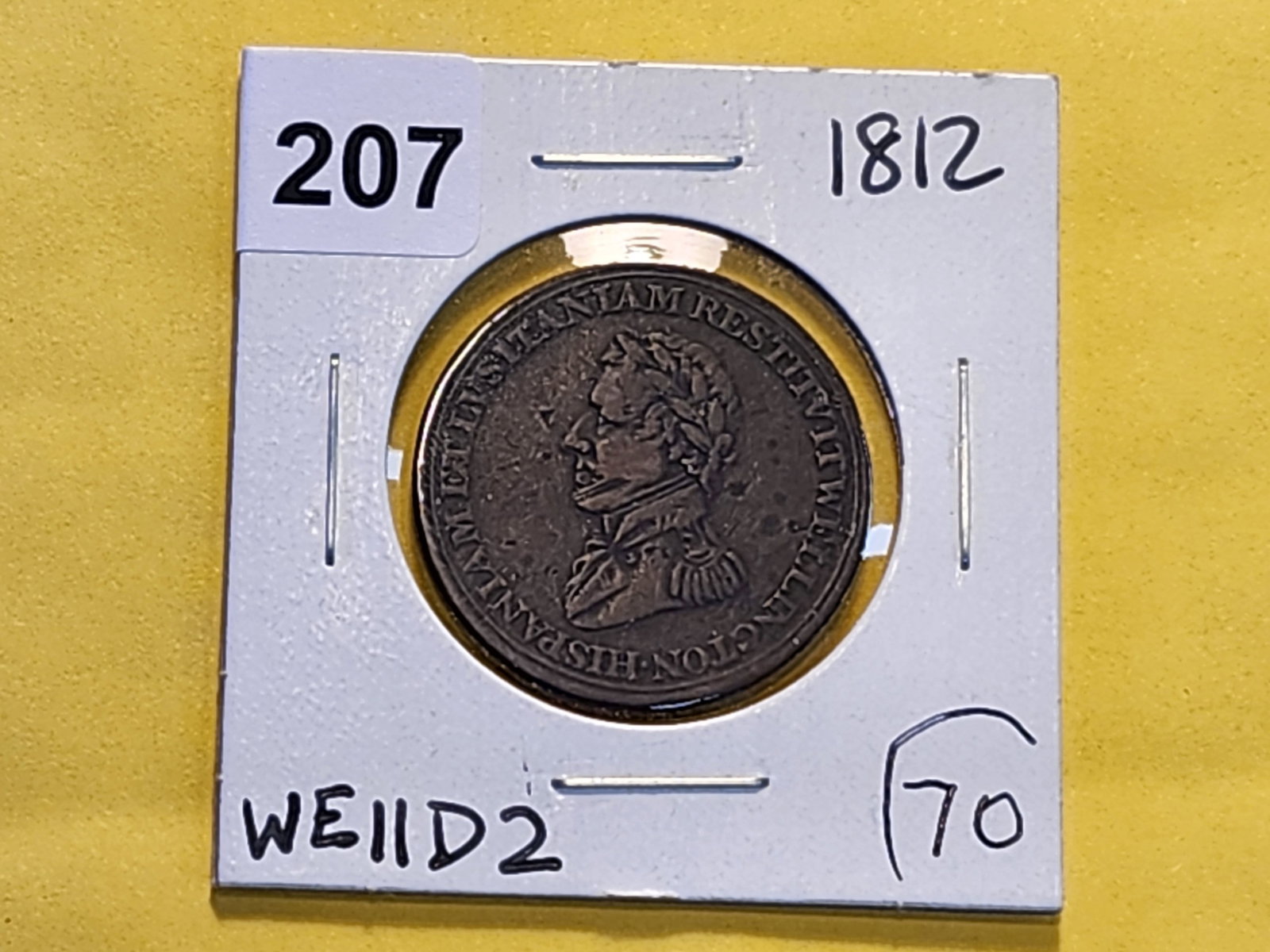 1812 Canada Halfpenny Wellington Penninsular Token - 2