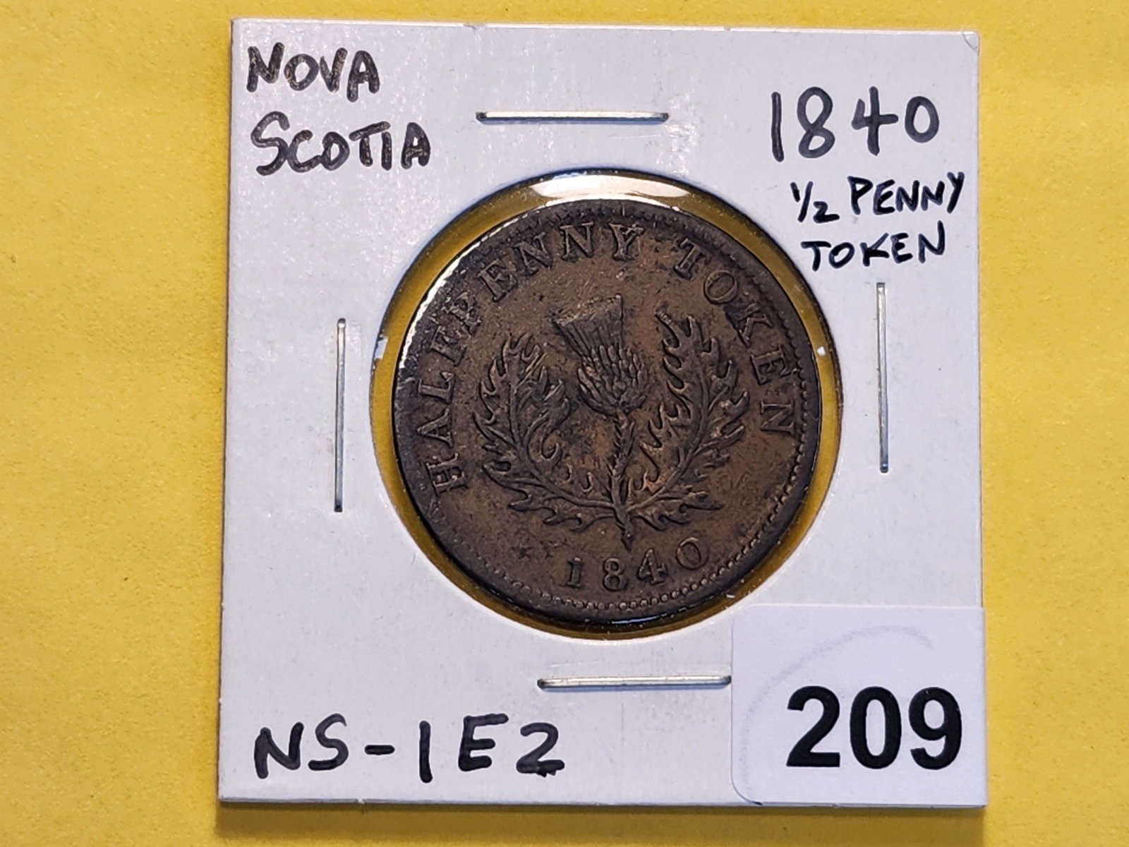 1840 Nova Scotia Halfpenny Token - 2