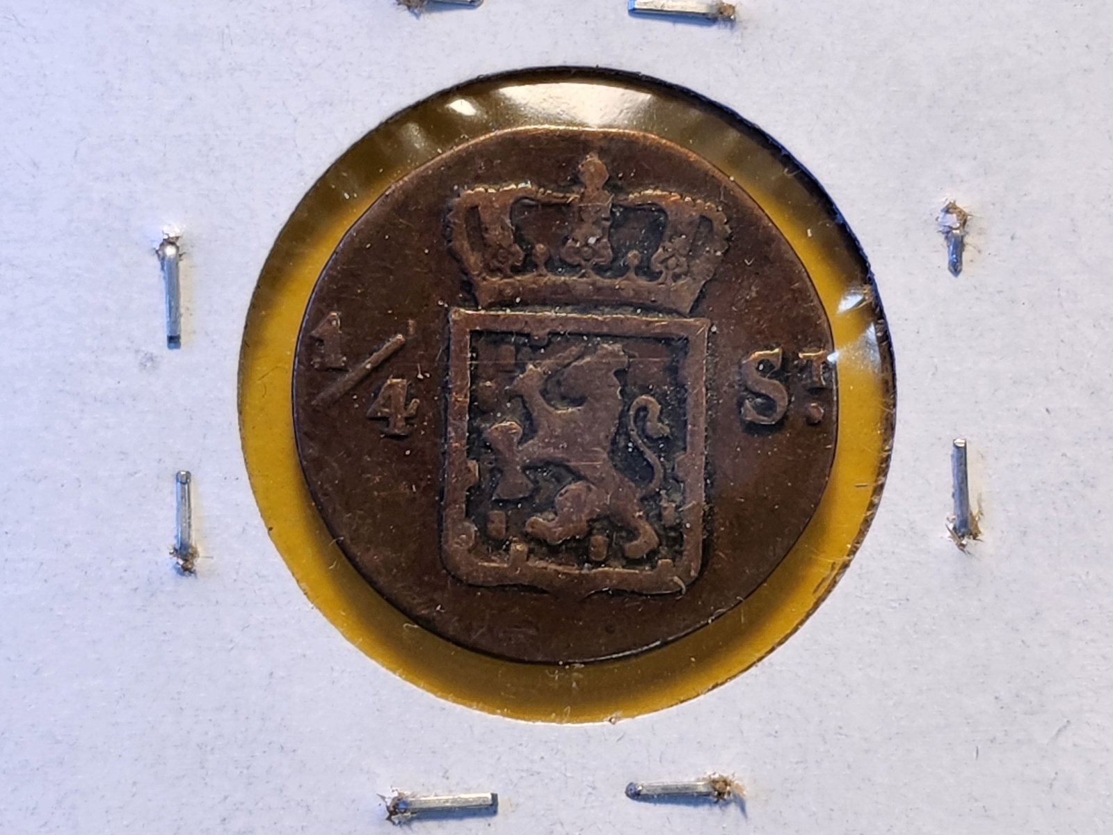 1825 Netherlands East Indies One-Half Stuiver - 4