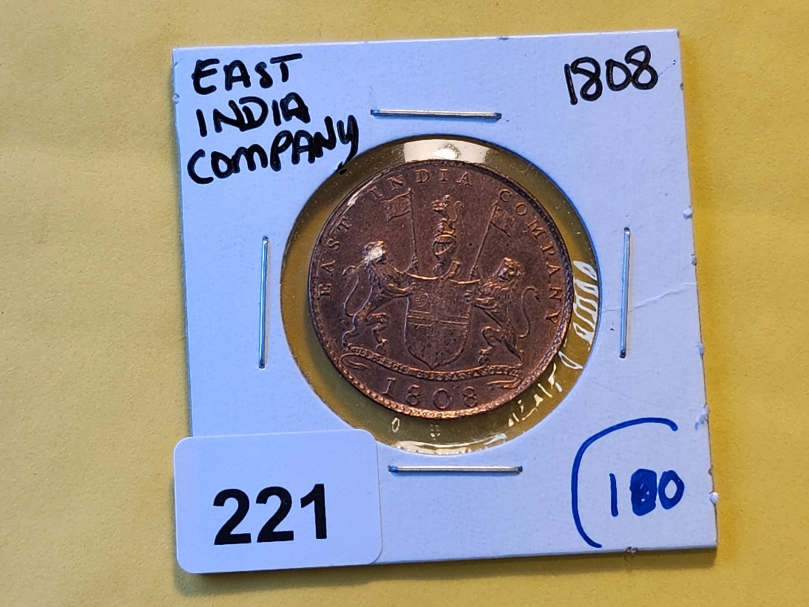 1808 India-British Madras Presidency Ten Cash - 2