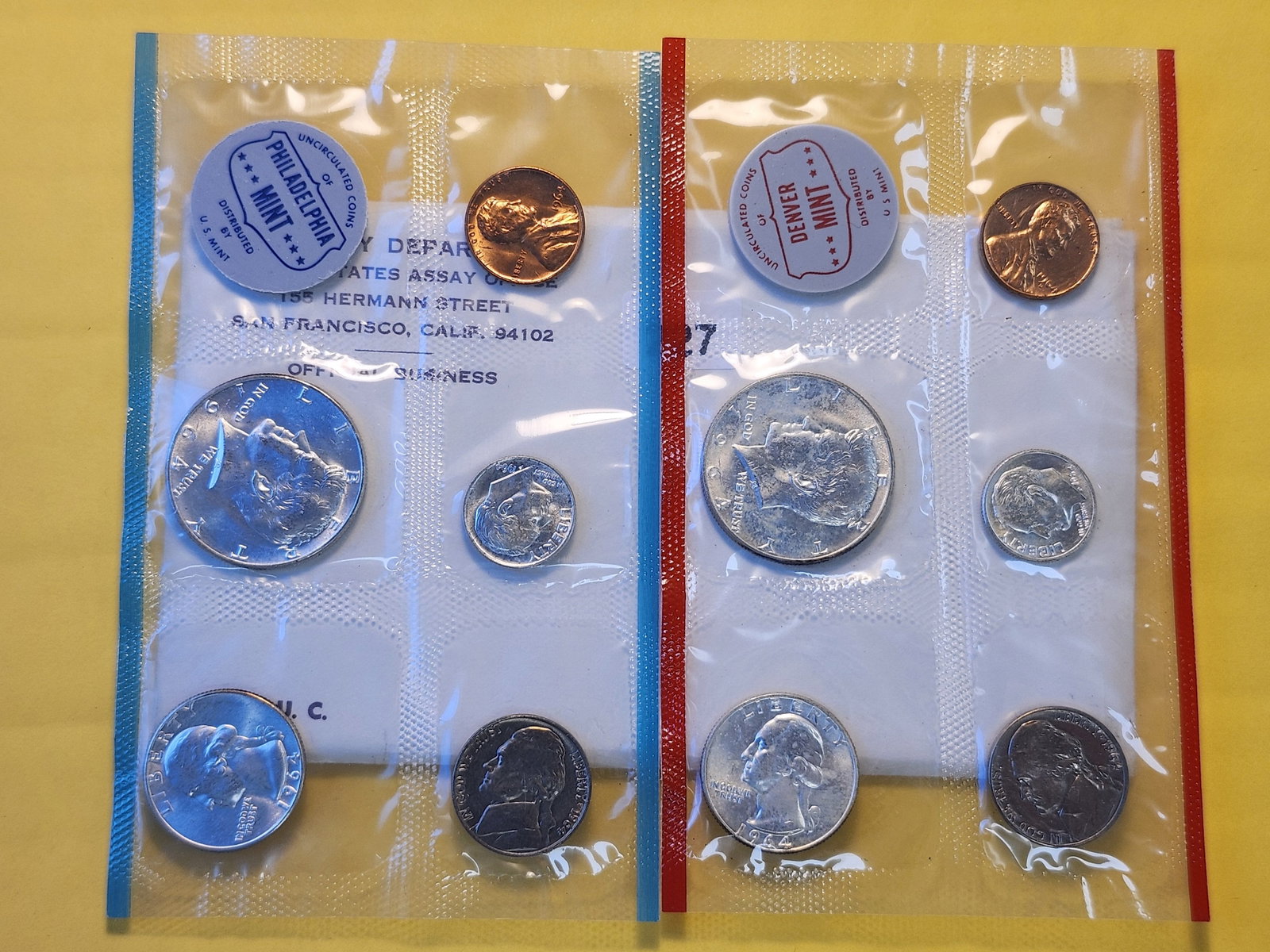 1964 US Silver Mint Set in Original Government Packaging - 2