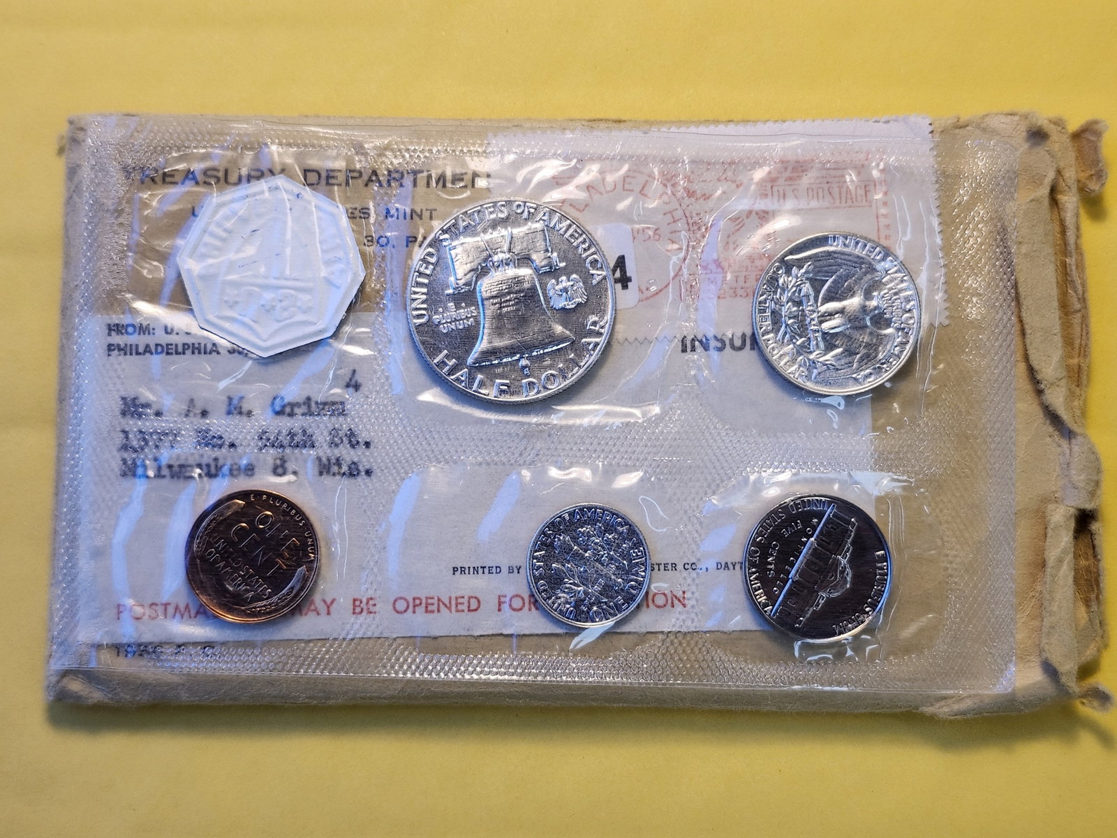 1956 US Silver Philadelphia Mint Set in Original Government Packaging - 3