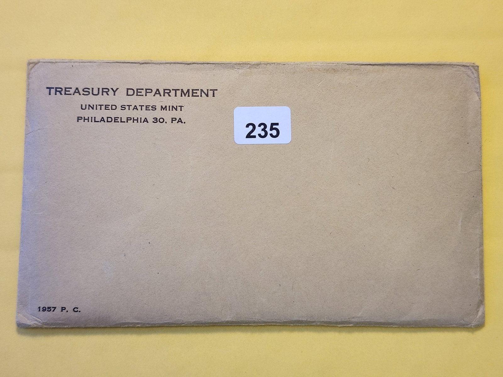 1957 US Silver Philadelphia Mint Set in Original Government Packaging: 90% silver dime, quarter and half dollar