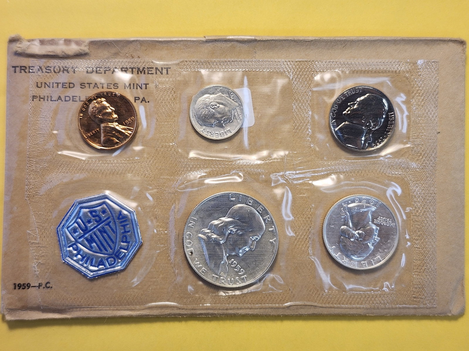 1959 US Silver Philadelphia Mint Set in Original Government Packaging - 2