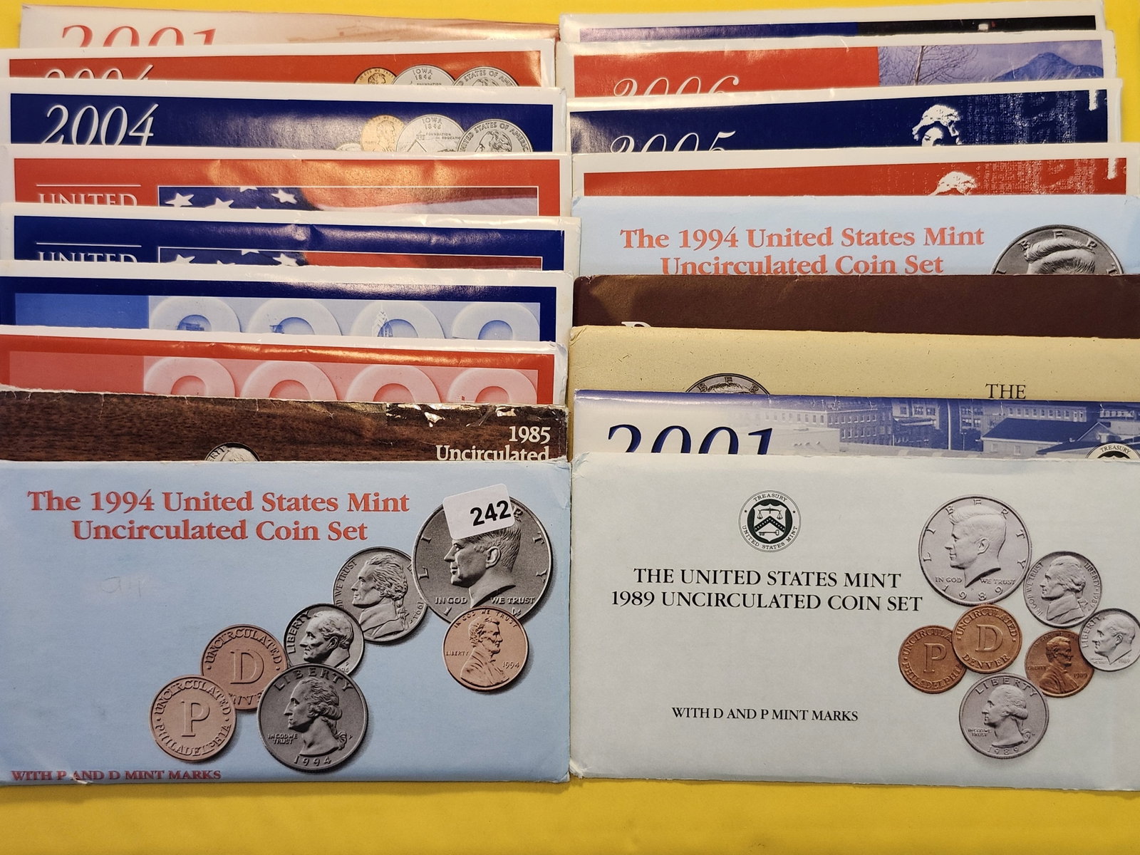 Eighteen Mixed US Mint Sets: All in original government packaging
