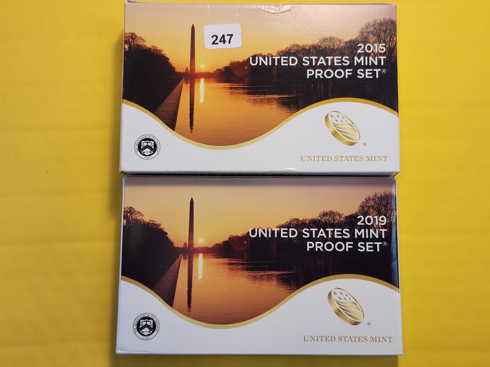2015 and 2019 US Proof Set: Both in original government packaging with COA