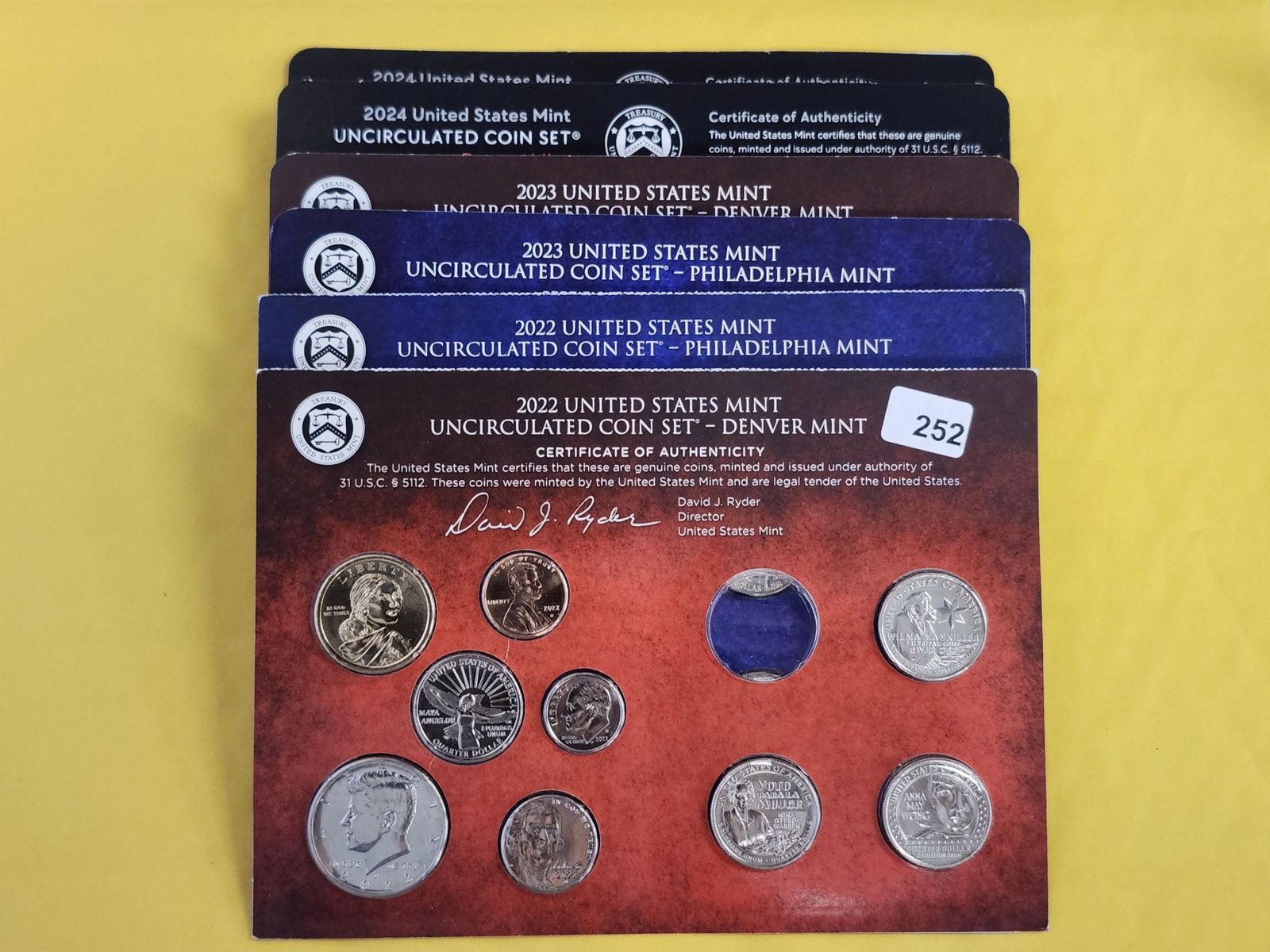 Six Mixed US Mint Sets: 2022 through 2024. All in original government packaging