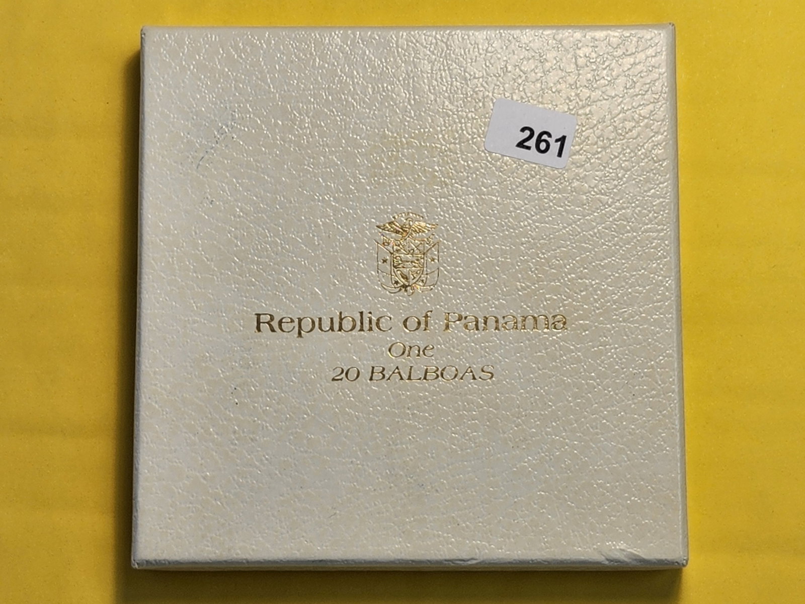 Brilliant GEM 1973 Panama Silver Twenty Balboas: In original government packaging