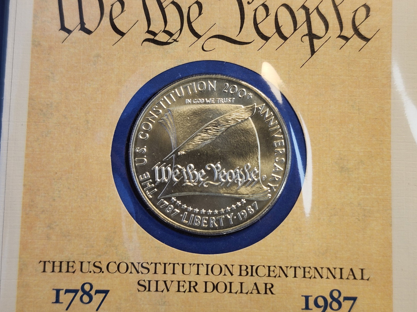 GEM Brilliant Uncirculated 1987 Constitution Bicentennial Silver Dollar - 3