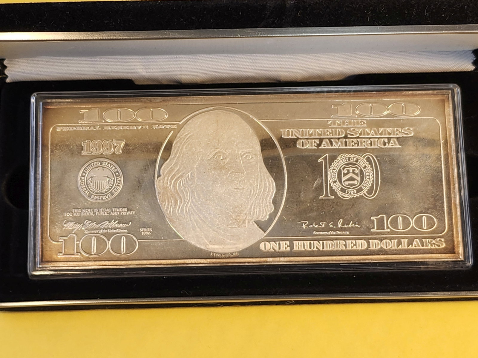1996 Washington Mint Silver $100 Note - 2