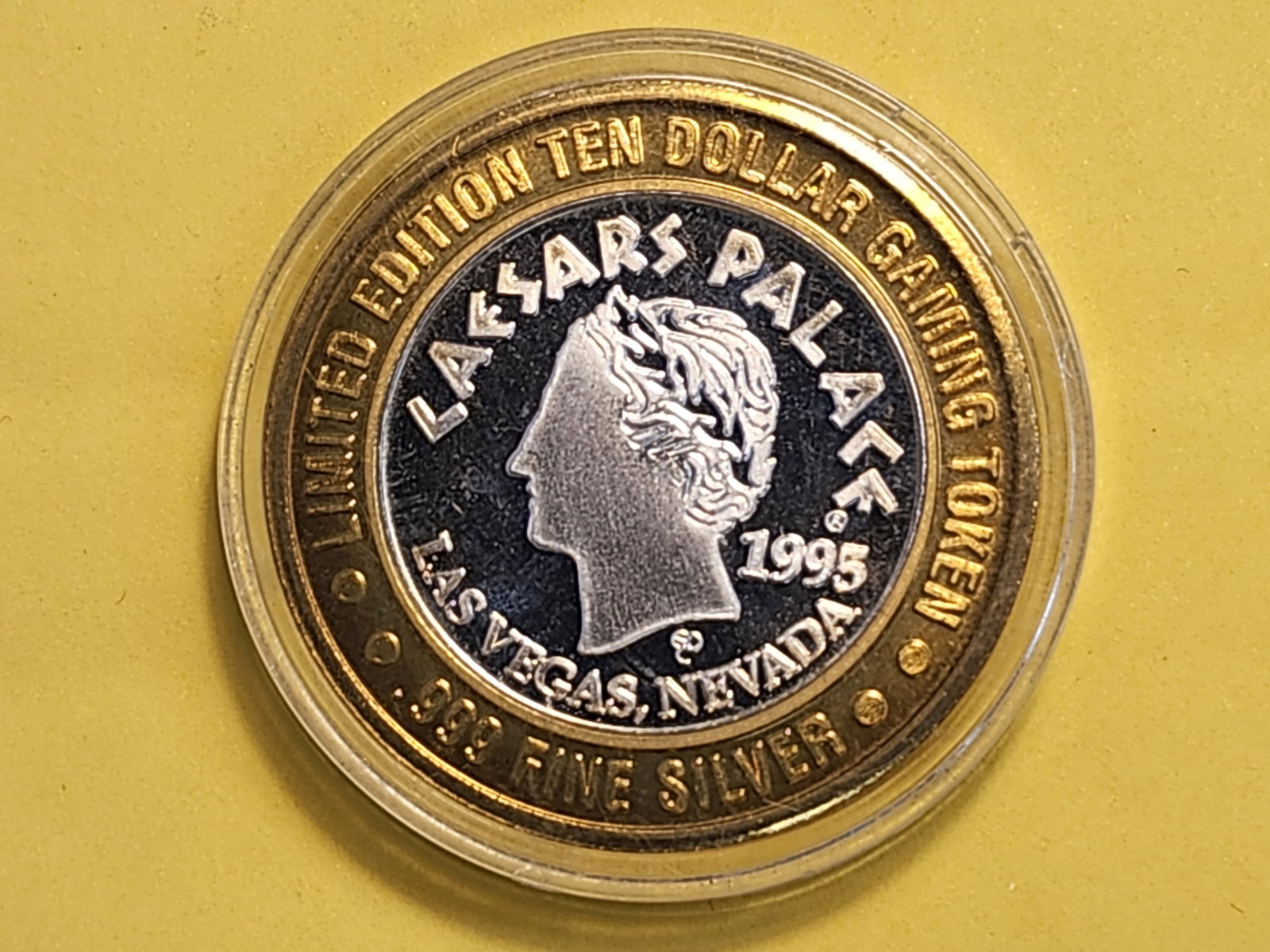 One Troy Ounce .999 Fine Silver Gaming Token: 1995 Caesars Palace ten dollars