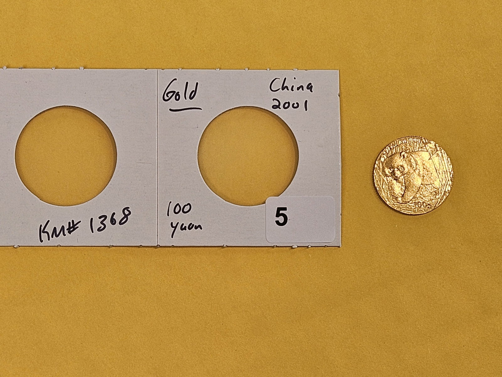 GOLD! Brilliant 2001 China Gold 100 yuan - 2