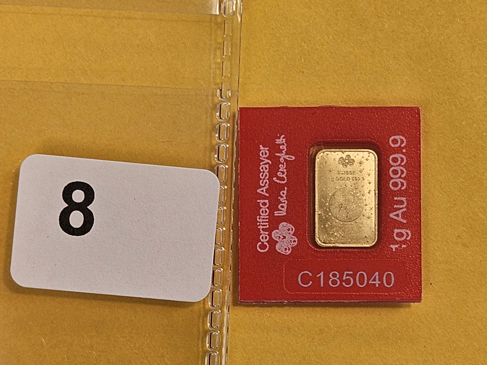 GOLD! PAMP SUISSE One Gram .9999 Fine gold bar - 2