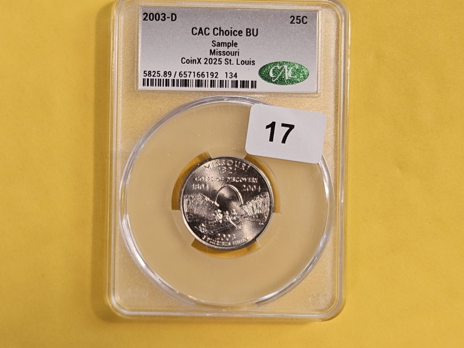 Sample Slab! CACG 2003-D Washington Quarter - 2