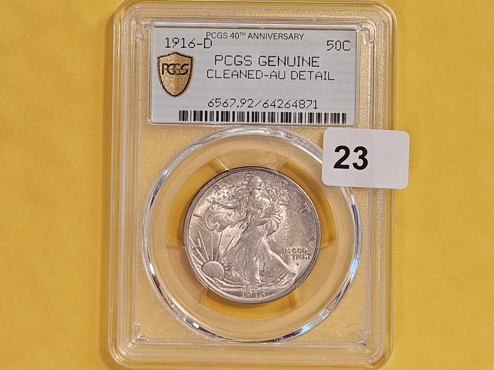 * Semi-key PCGS 1916-D Walking Liberty Half Dollar in Brilliant About Uncirculated plus - details - 2